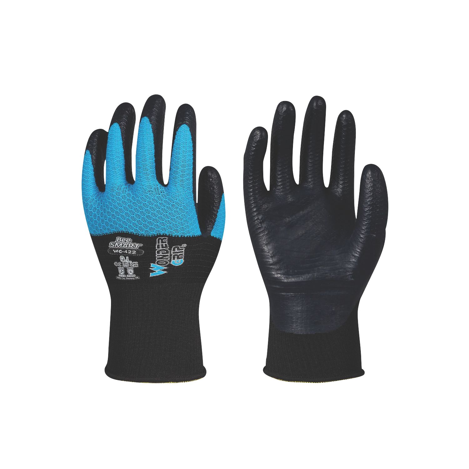 Wonder Grip WG-422 Bee-Smart Protective Work Gloves Blue/White Large (111PP)