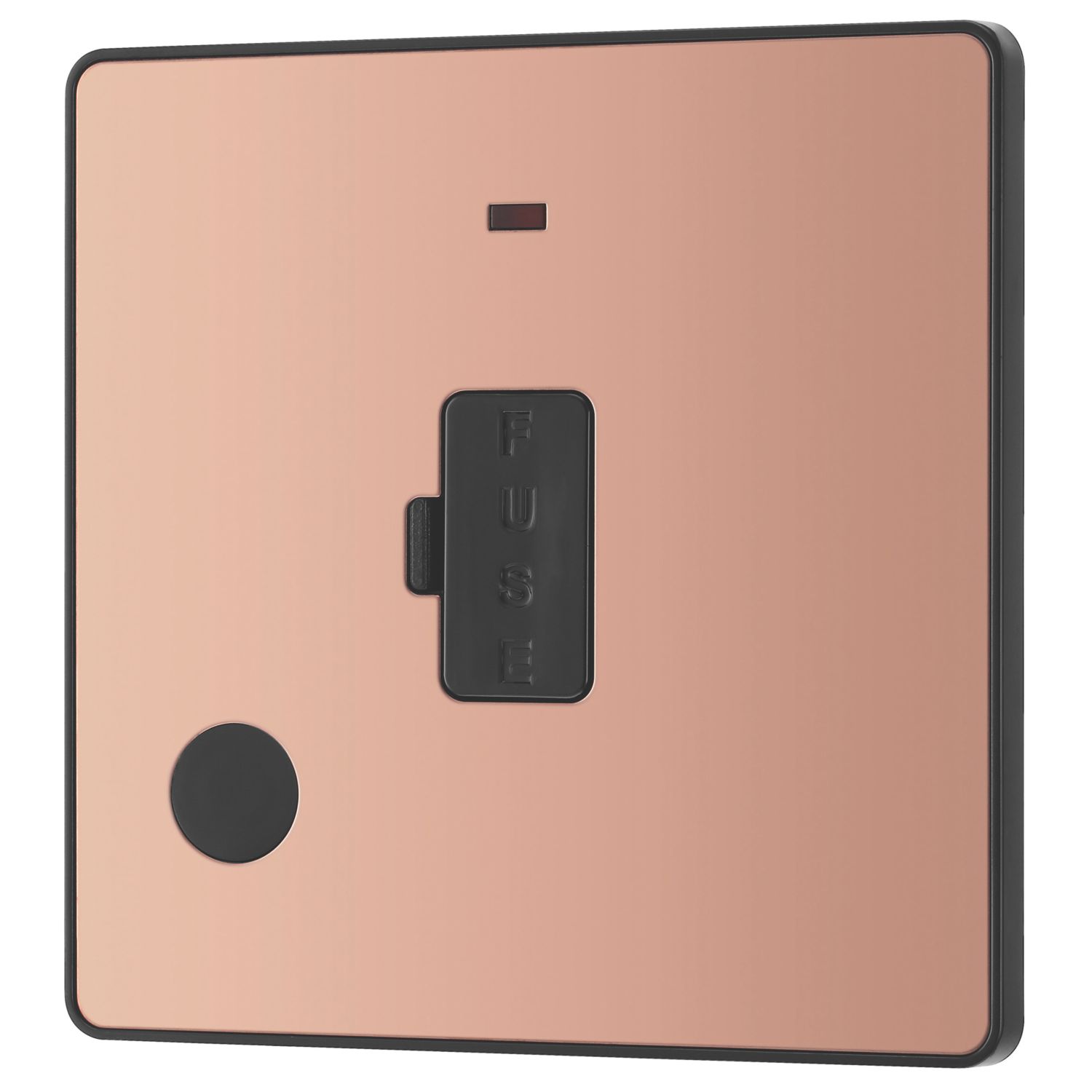 British General Evolve 13A Unswitched Fused Spur with LED Copper with Black Inserts (112PX)