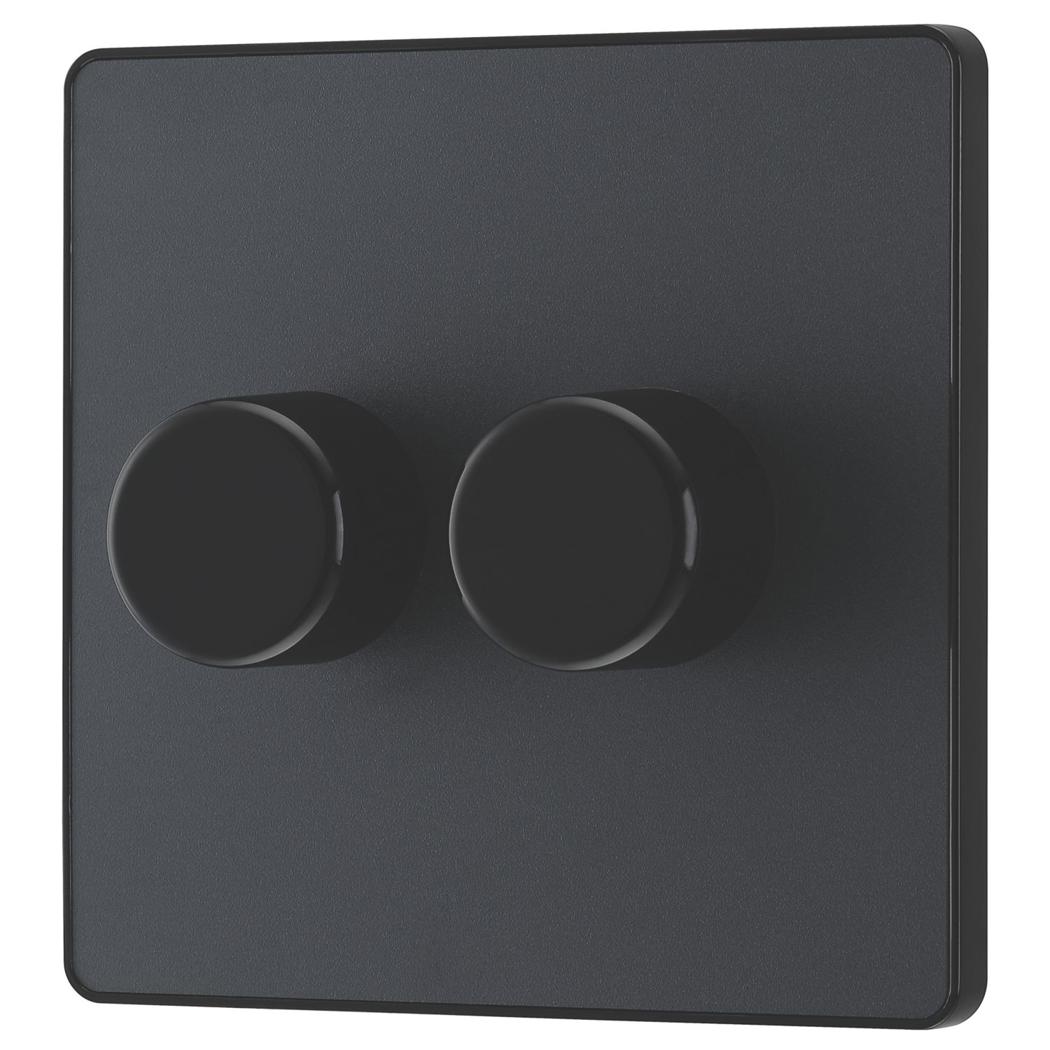 British General Evolve 2-Gang 2-Way LED Dimmer Switch Grey with Black Inserts (112PY)