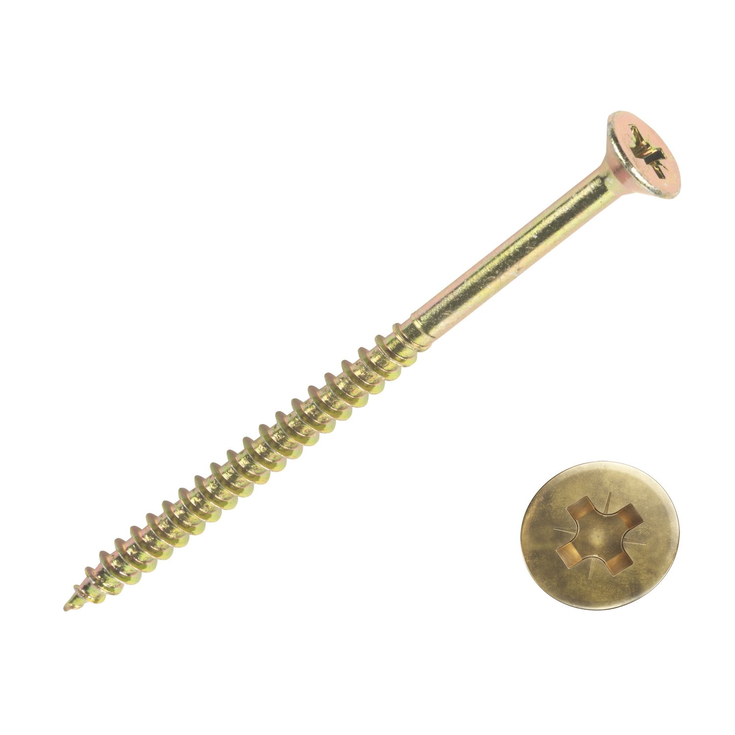 Goldscrew PZ Double-Countersunk Thread Cutting Multipurpose Screws 6mm x 90mm 100 Pack (11353)