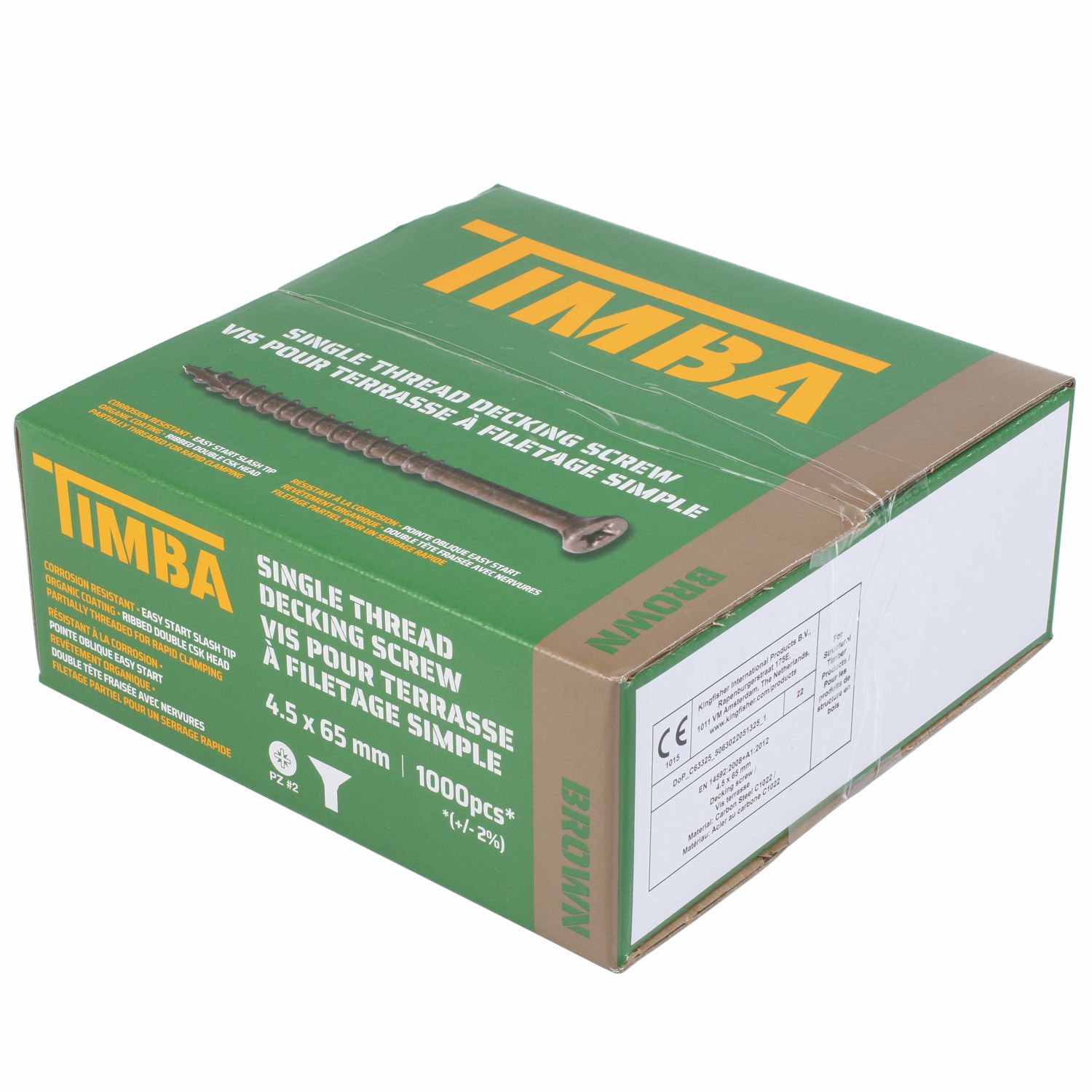Timba PZ Double-Countersunk Decking Screws 4.5mm x 65mm 1000 Pack (113PF)