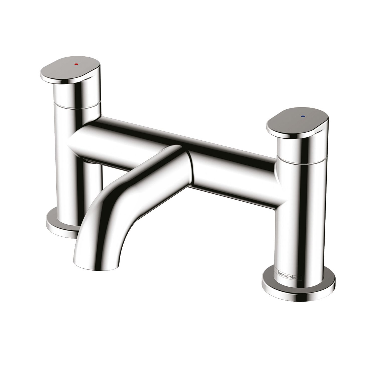 Hansgrohe Vernis Blend Chrome 123mm Deck Mounted Lever 2 Tap Holes Bath Mixer Tap (113VK)
