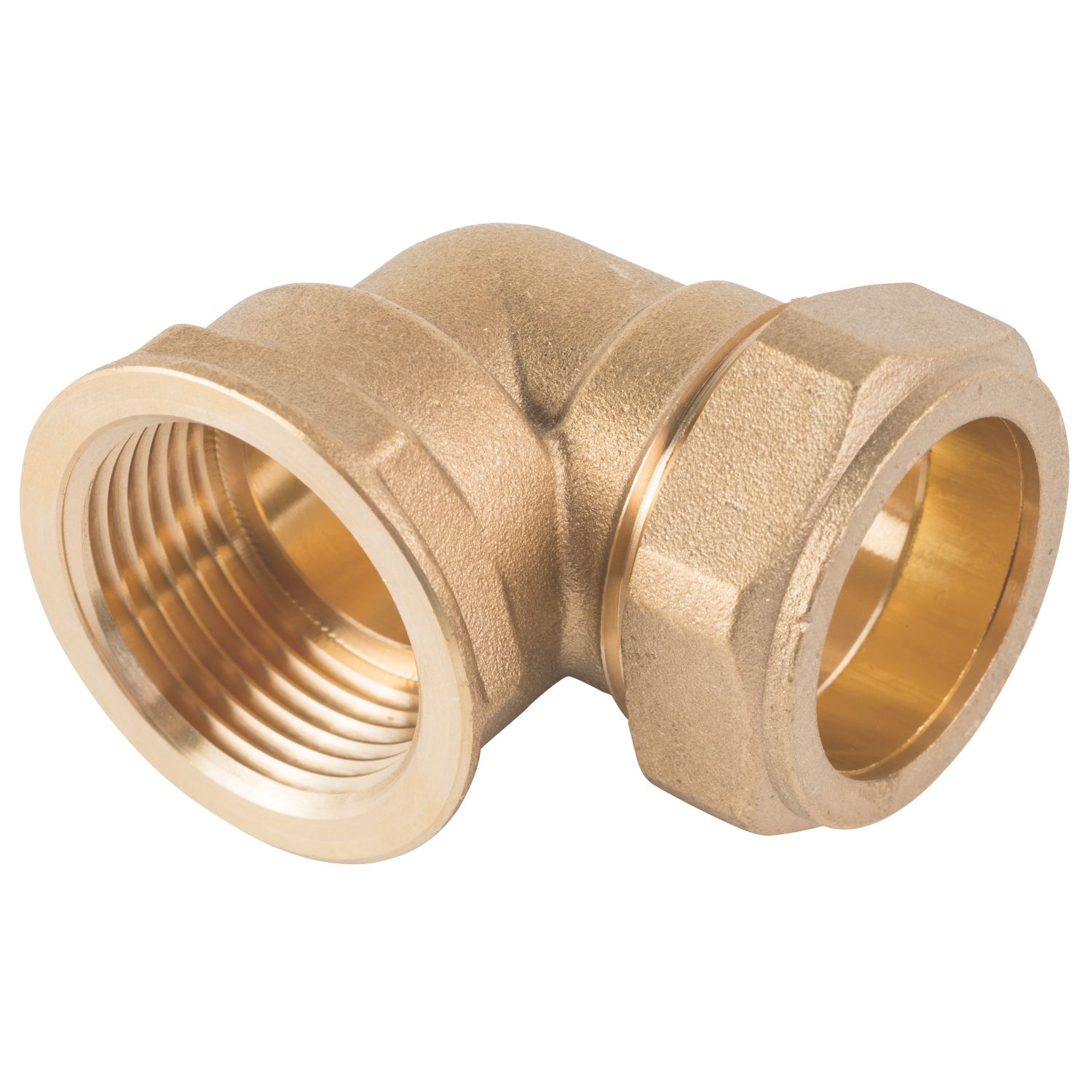 Midbrass Brass Compression Adapting 90° Female Iron Elbow 1" x 1" (114HP)