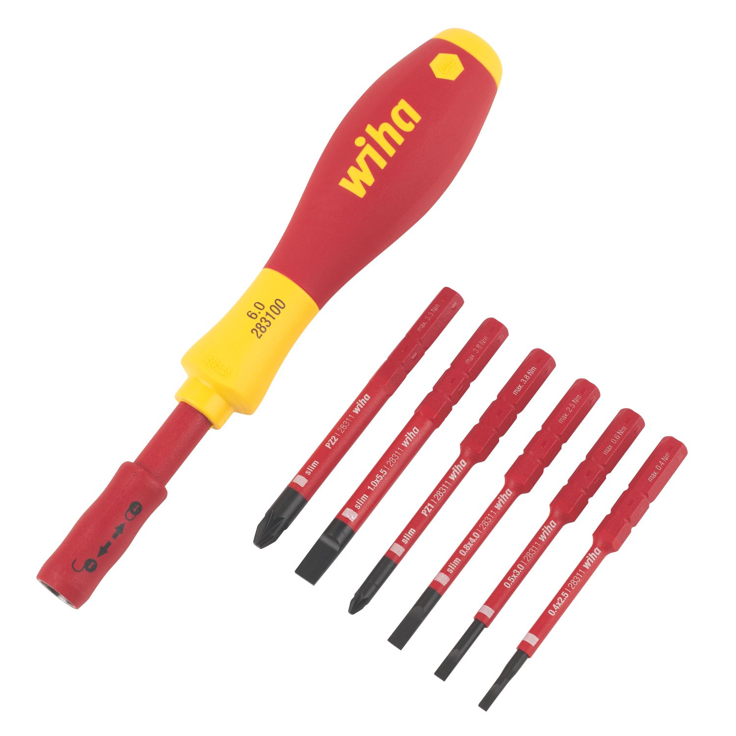 Wiha SlimVario VDE Interchangeable Screwdriver Set 7 Pieces (1151G)