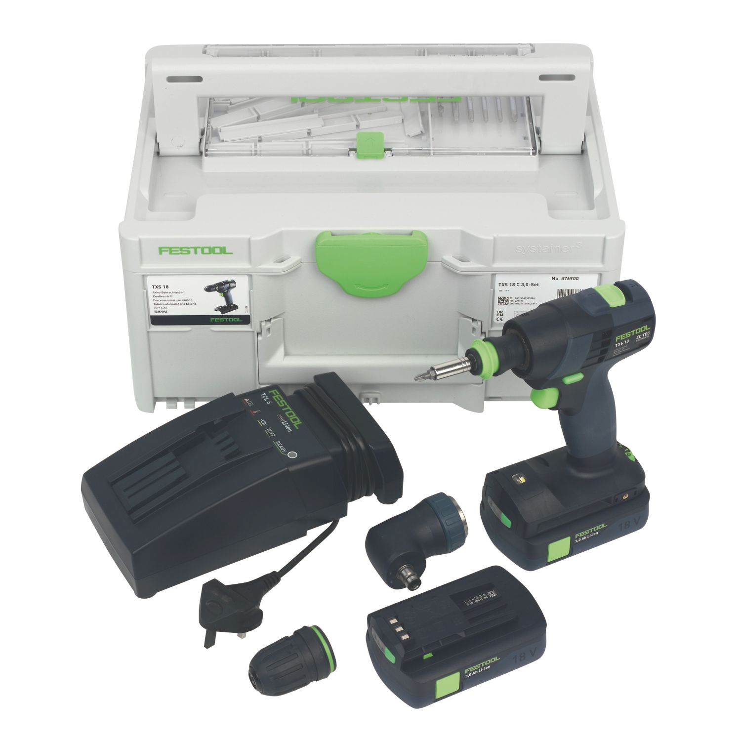 Festool TXS 18 C 3.0-Set 18V 2 x 3.0Ah Li-Ion Airstream Li-High Power Brushless Cordless Drill Driver (115HN)