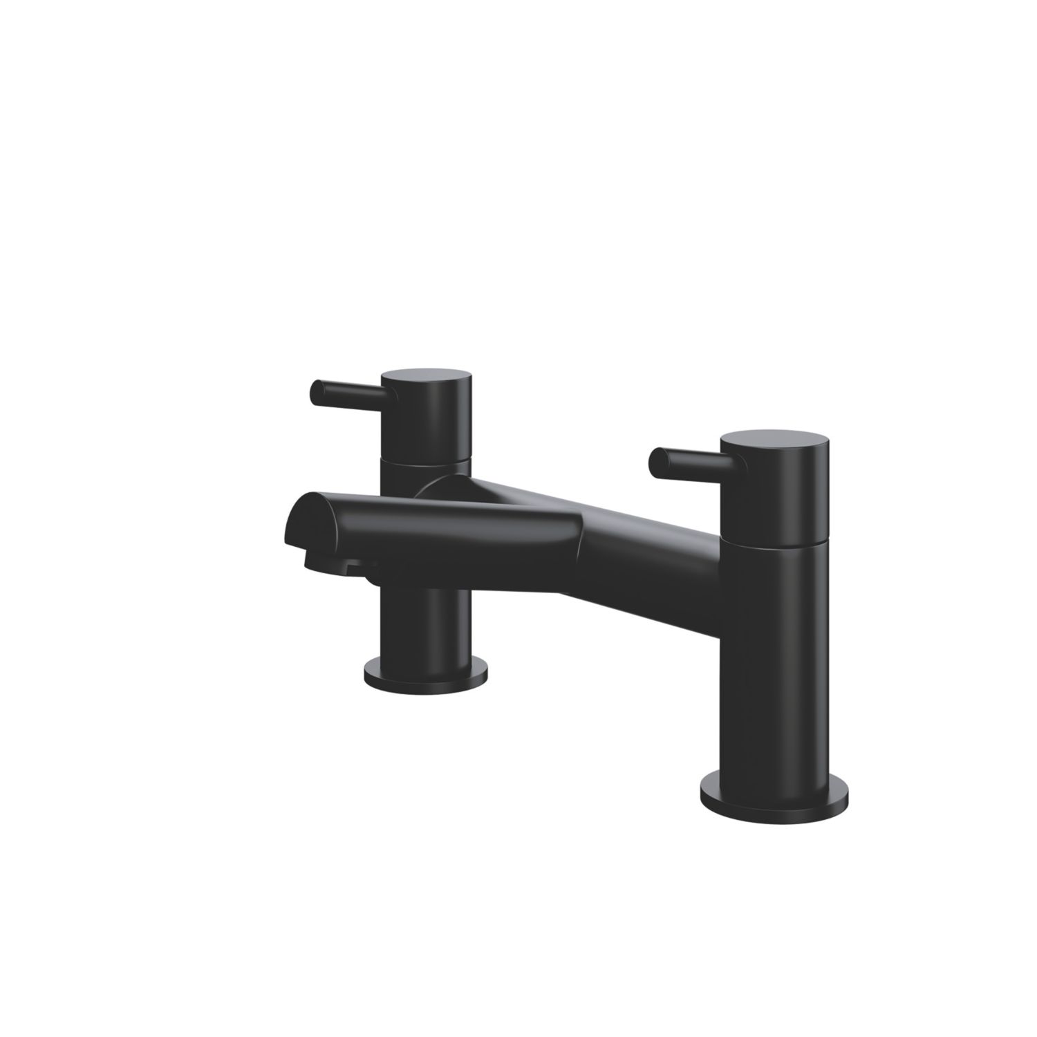 ETAL Juke Matt Black 112mm Deck Mounted Lever 2 Tap Holes Bath Mixer Tap (115YU)