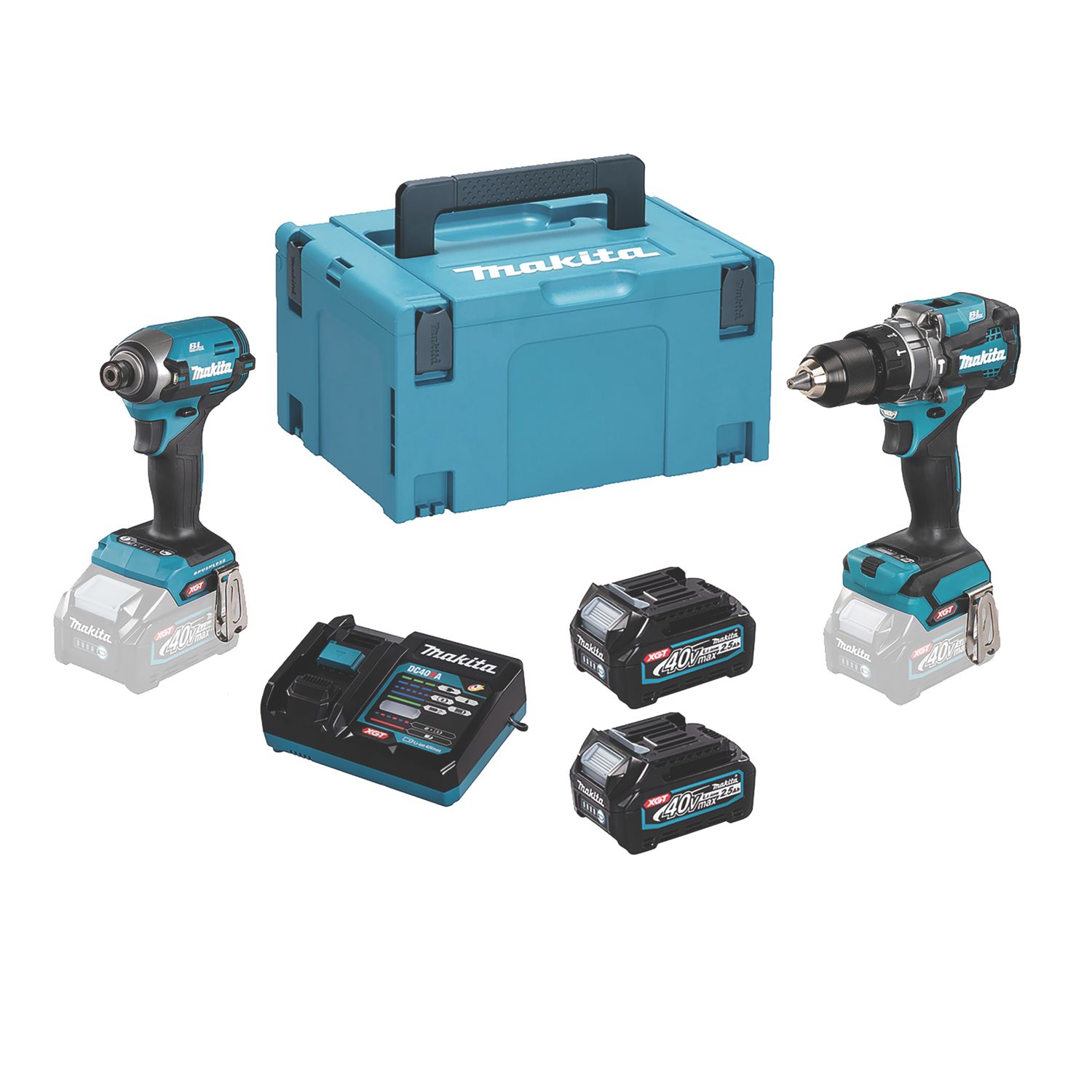 Makita DK0176G205 40V 2 x 2.5Ah Li-Ion XGT Brushless Cordless Twin Pack (117AJ)