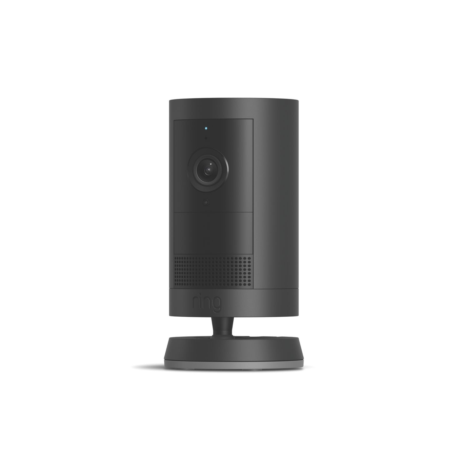 Ring Cam Plus Battery-Powered Black Wireless 2K Outdoor Cylinder Smart Camera (117AV)