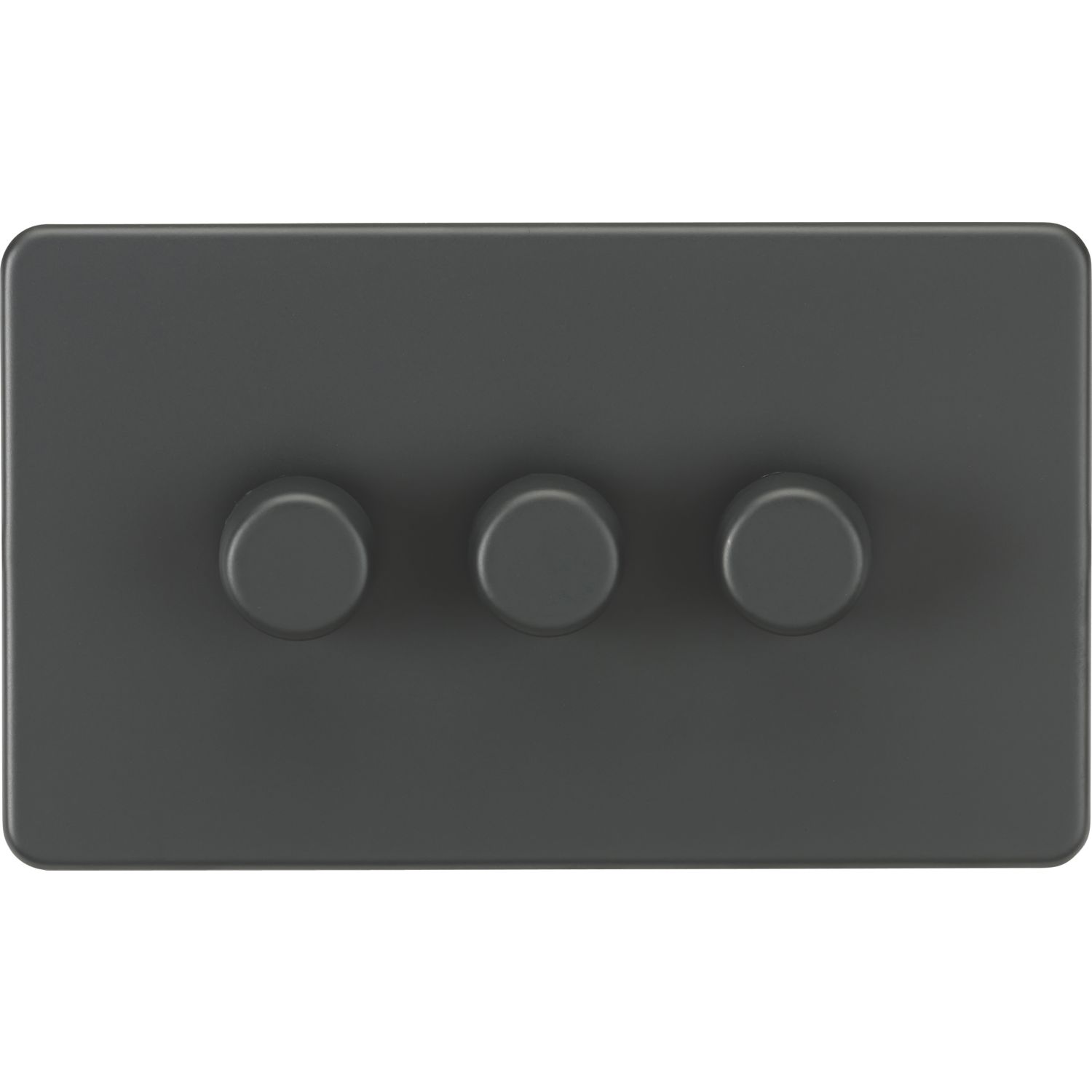 Knightsbridge 3-Gang 2-Way LED Intelligent Dimmer Switch Anthracite (117PX)