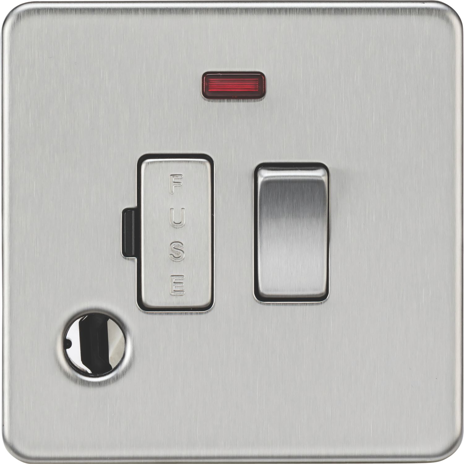 Knightsbridge 13A Switched Fused Spur & Flex Outlet with LED Brushed Chrome (117VF)