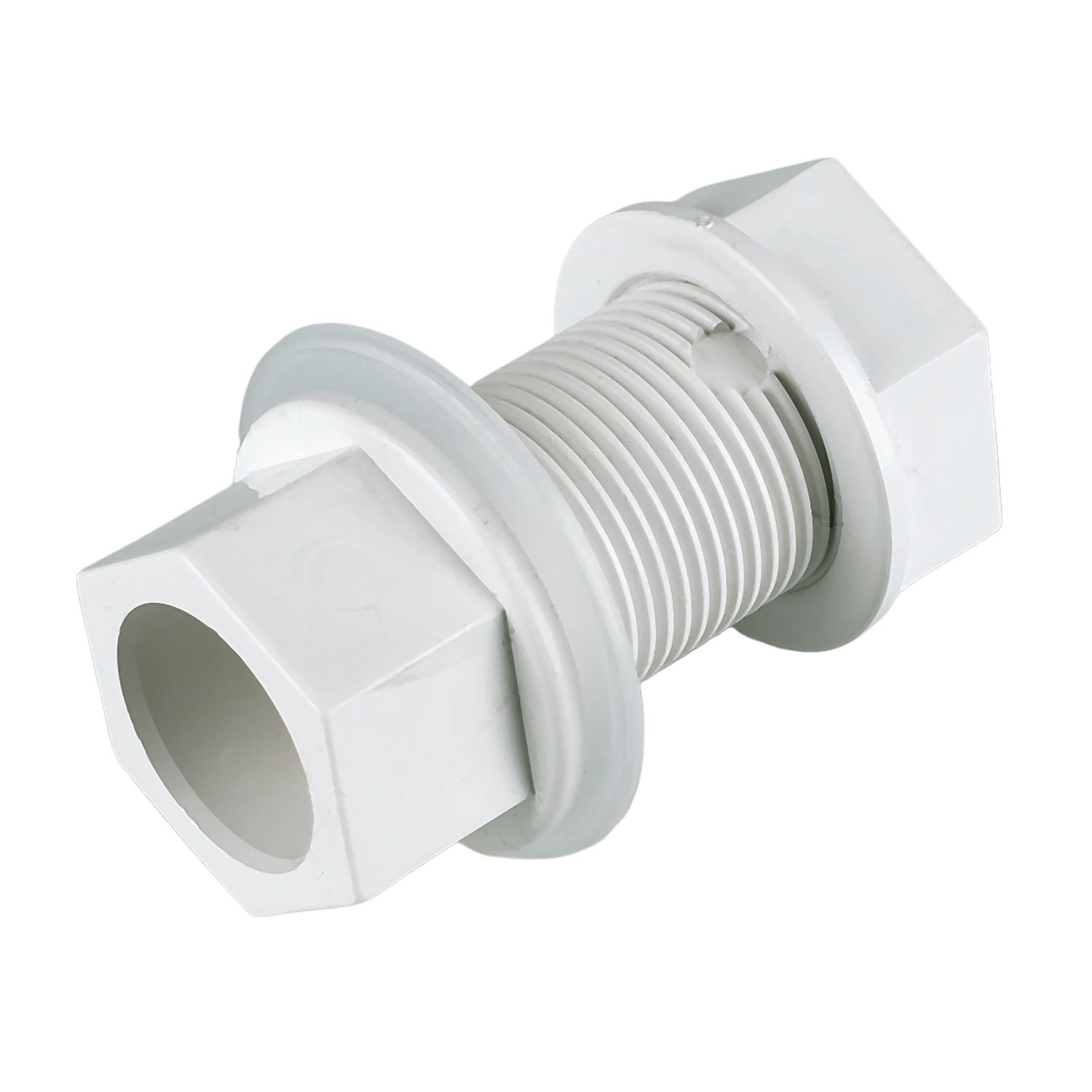 FloPlast Straight Tank Connectors White 21.5mm 5 Pack (11877)