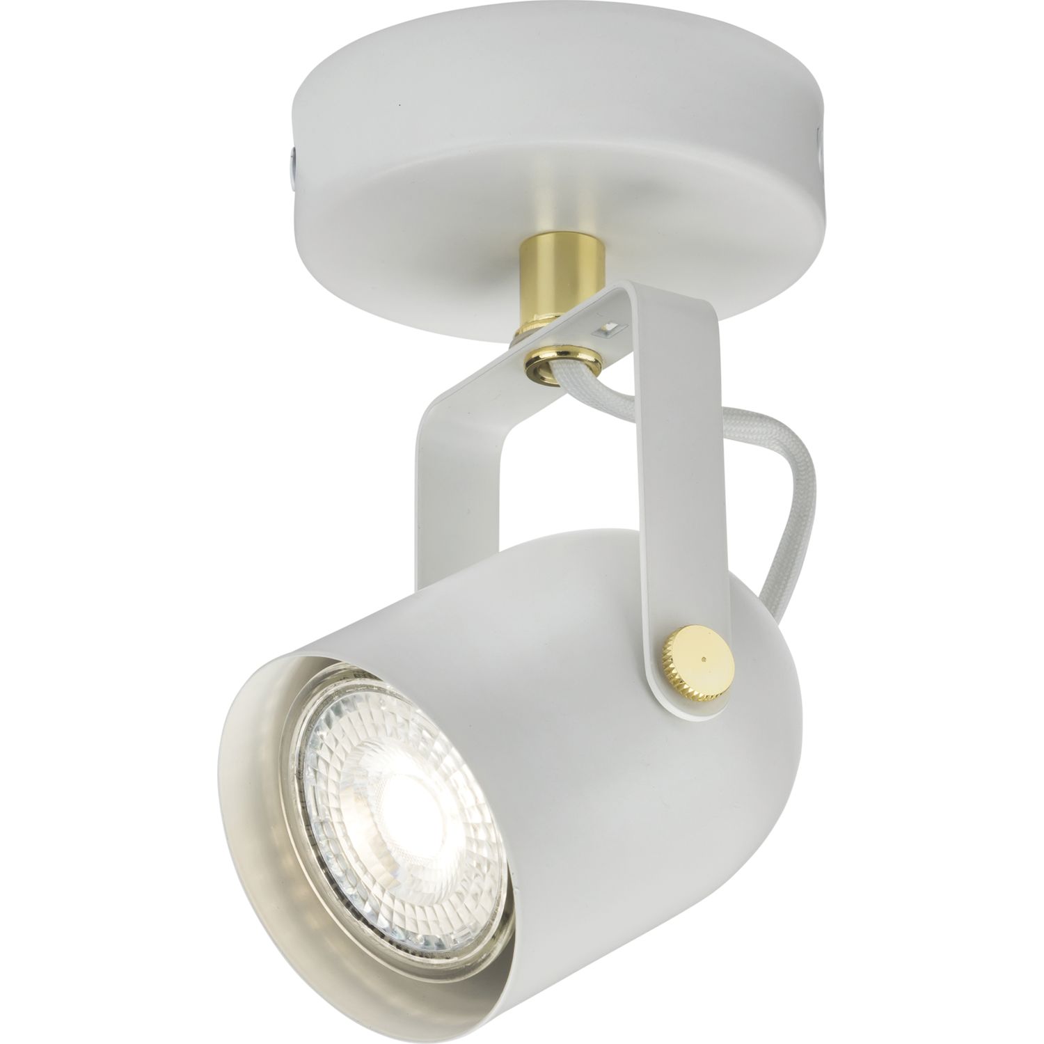 Knightsbridge Round 1-Light Single GU10 Wall & Ceiling Spotlight Matt White (119GA)