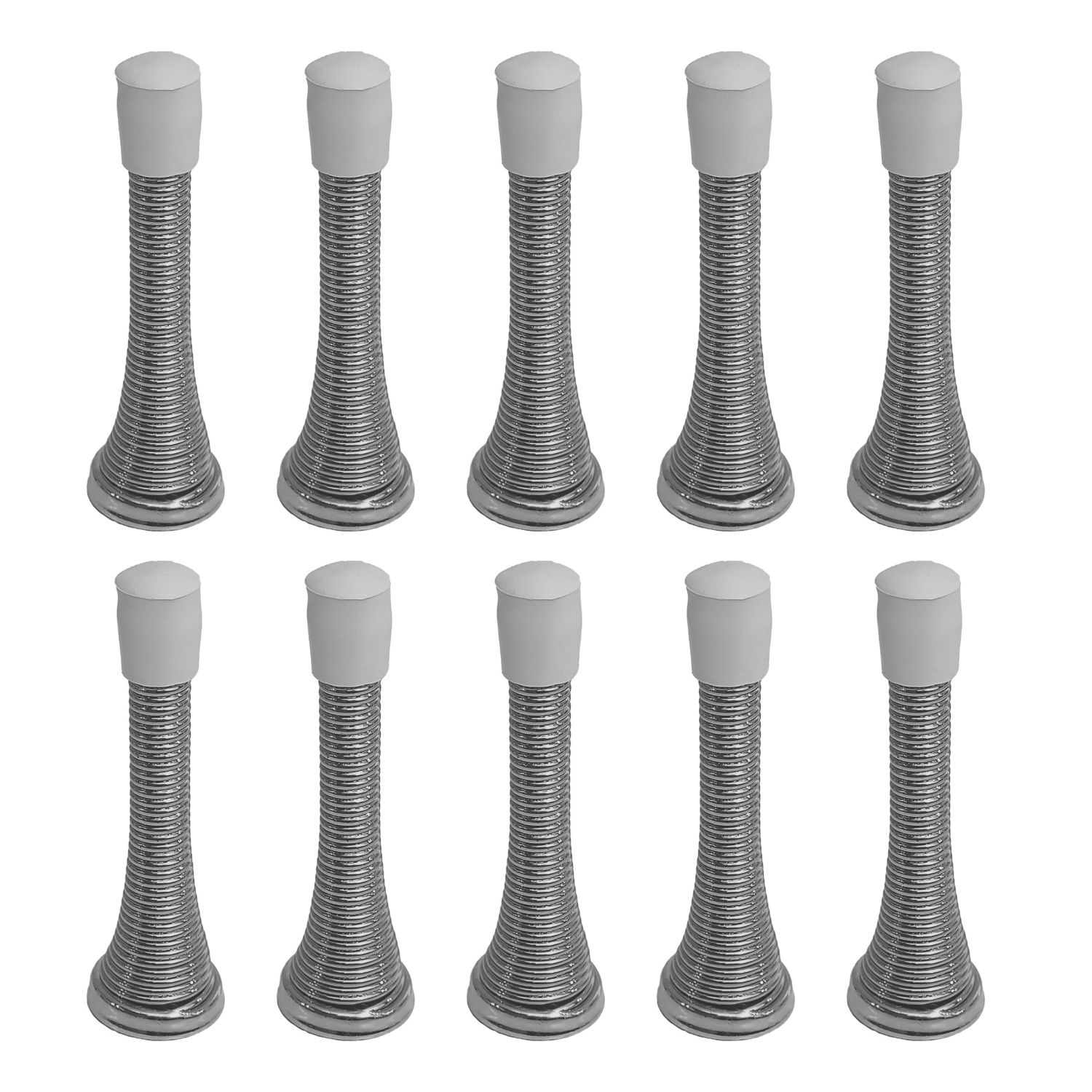 Smith & Locke Cone Spring Door Stops 24 x 79mm Satin Nickel 10 Pack (119TE)