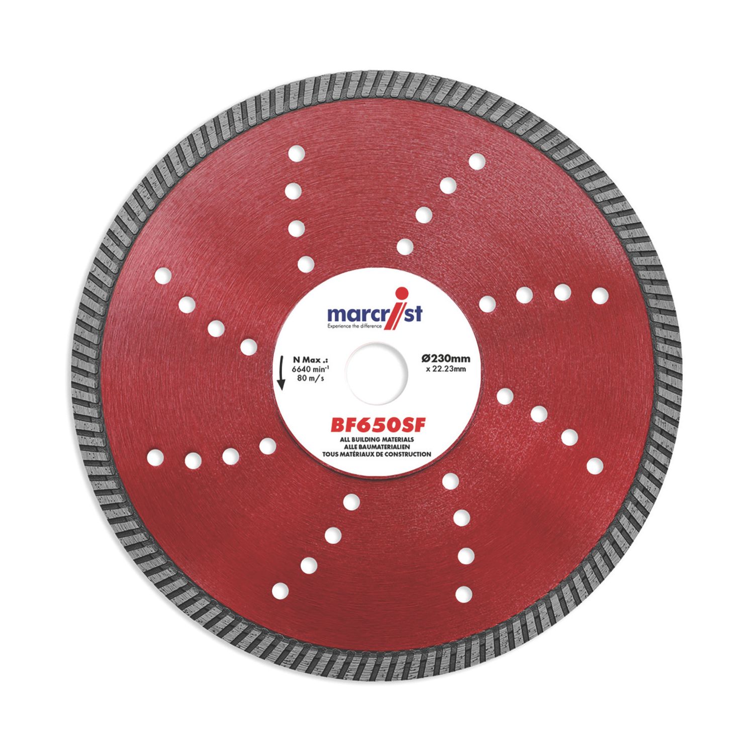 Marcrist BF650SF Multi-Material Turbo Diamond Blade 230mm x 22.2mm (12002)