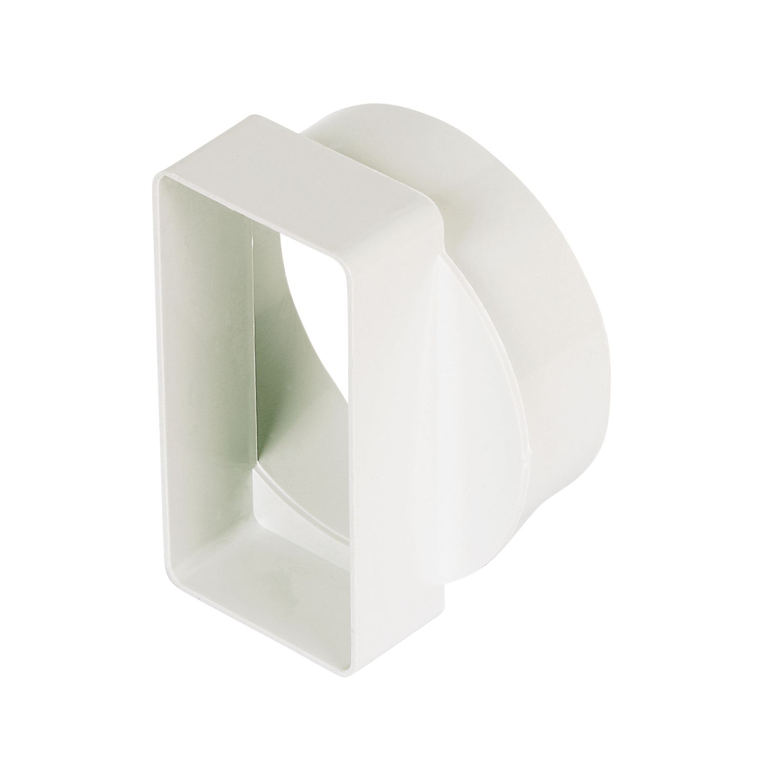 Manrose Round Pipe to Flat Channel Central Adaptor White 100mm (12049)