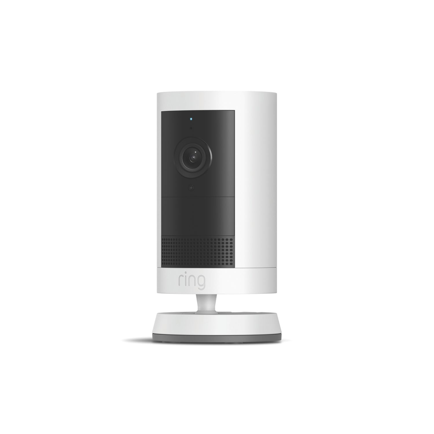 Ring Cam Plus Battery-Powered White Wireless 2K Outdoor Cylinder Smart Camera (120AV)