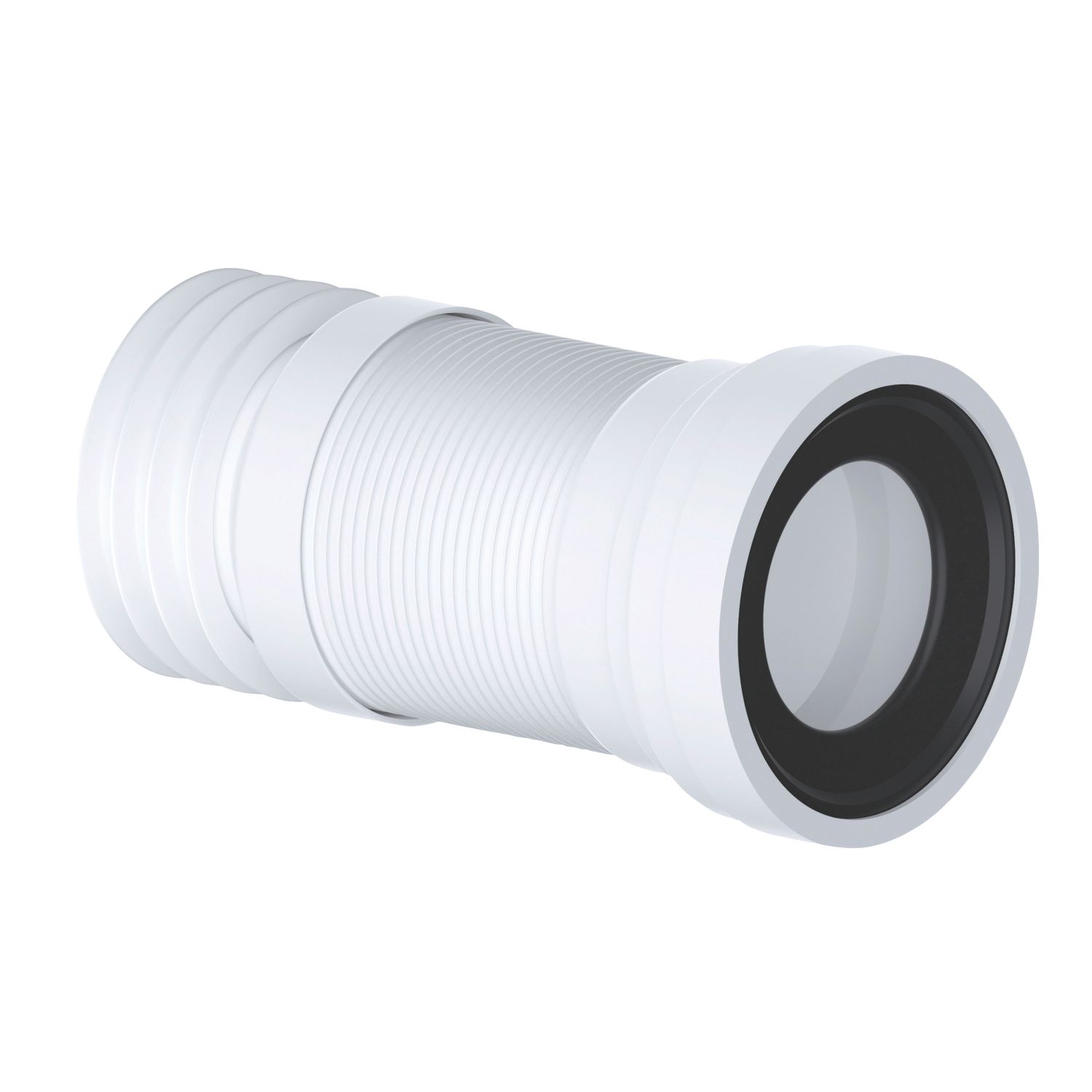 Viva Slinky-Fit Flexible Straight WC Pan Connector White 240-500mm (120HR)