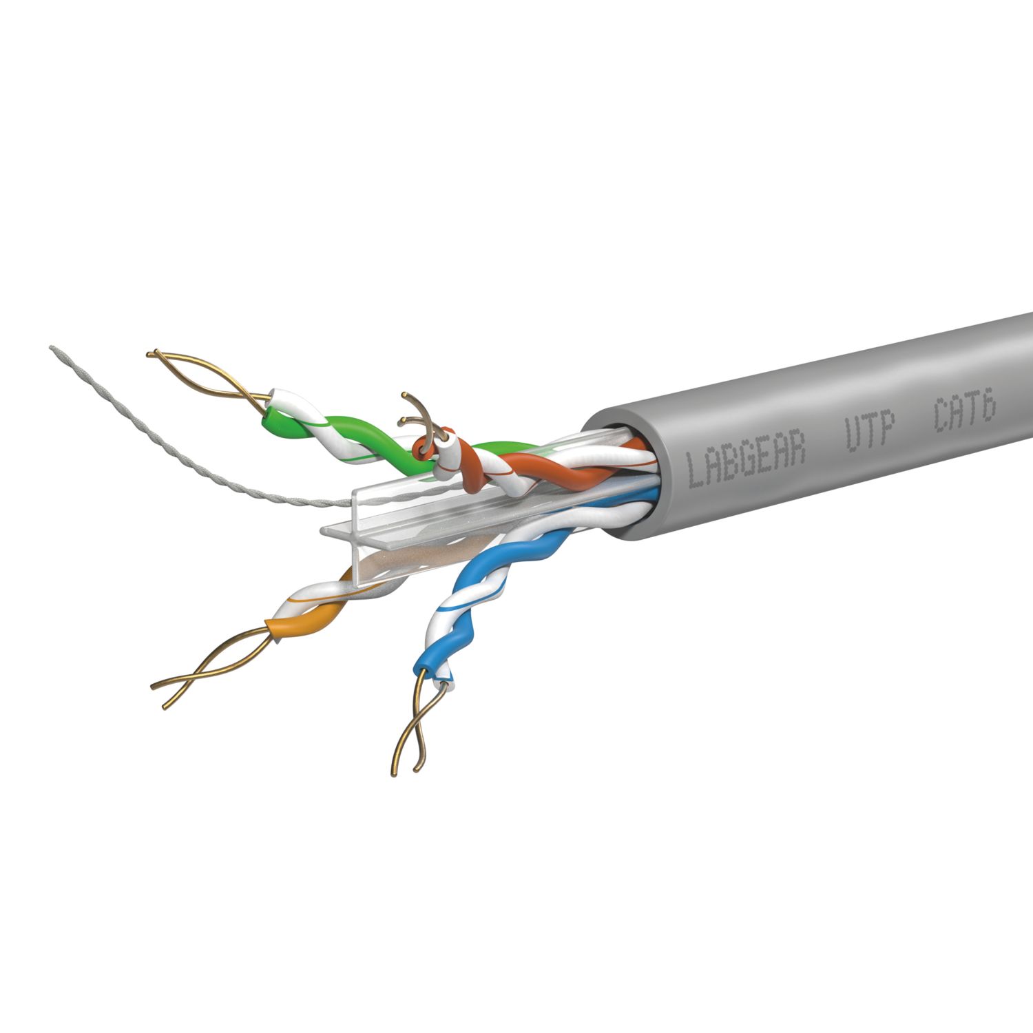 Labgear Cat 6 Grey 4-Pair 8-Core Unshielded Ethernet Cable 100m Coil (121CL)