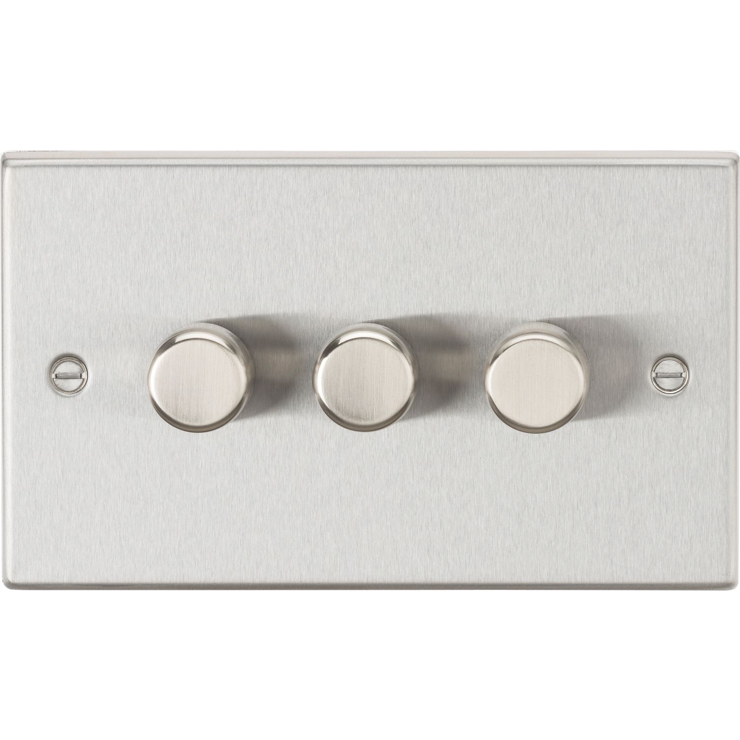 Knightsbridge 3-Gang 2-Way LED Intelligent Dimmer Switch Brushed Chrome (121PX)