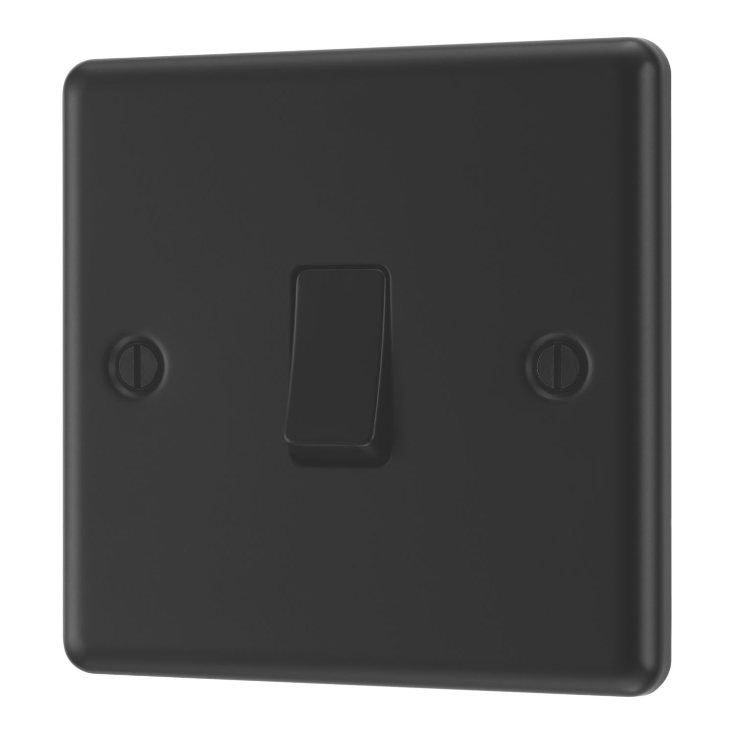 LAP 20A 16AX 1-Gang 2-Way Switch Matt Black with Black Inserts (122PN)