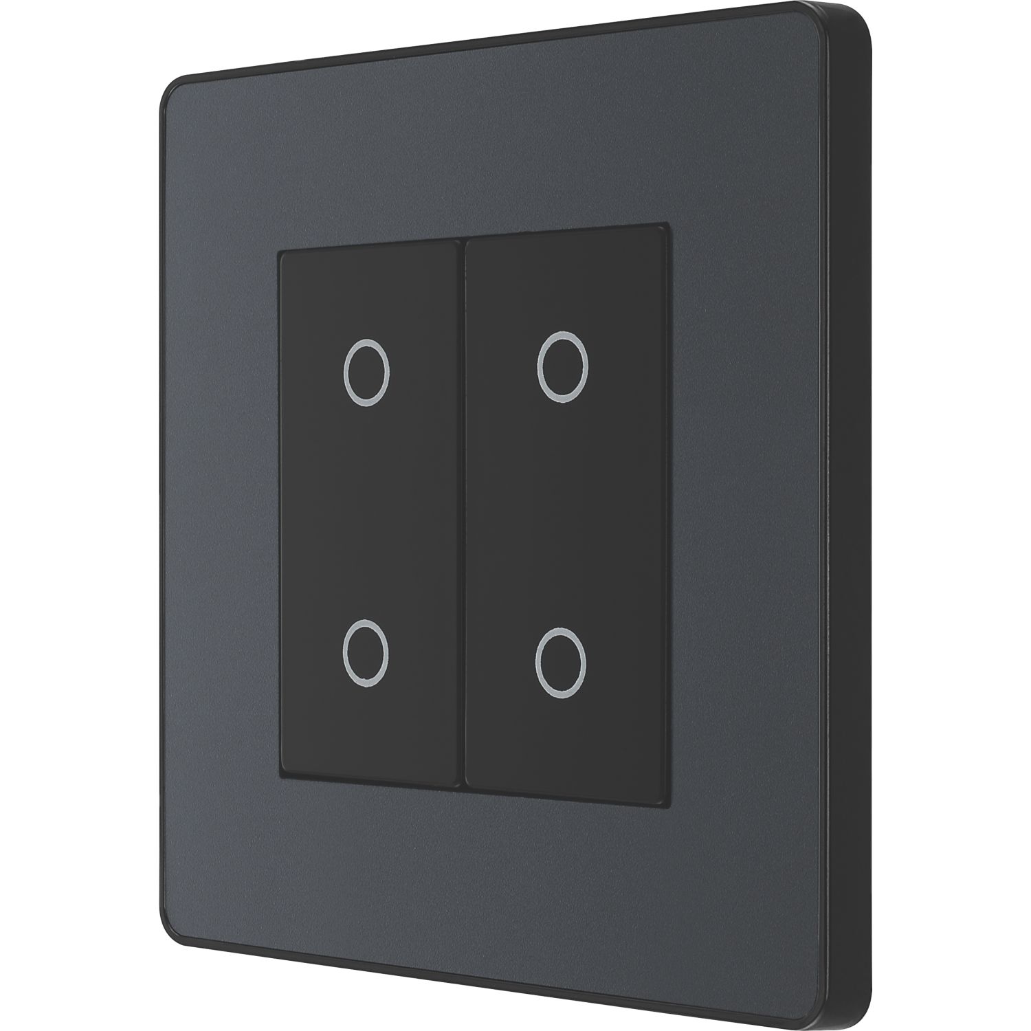 British General Evolve 2-Gang 2-Way LED Double Master Touch Trailing Edge Dimmer Switch Grey with Black Inserts (122PY)