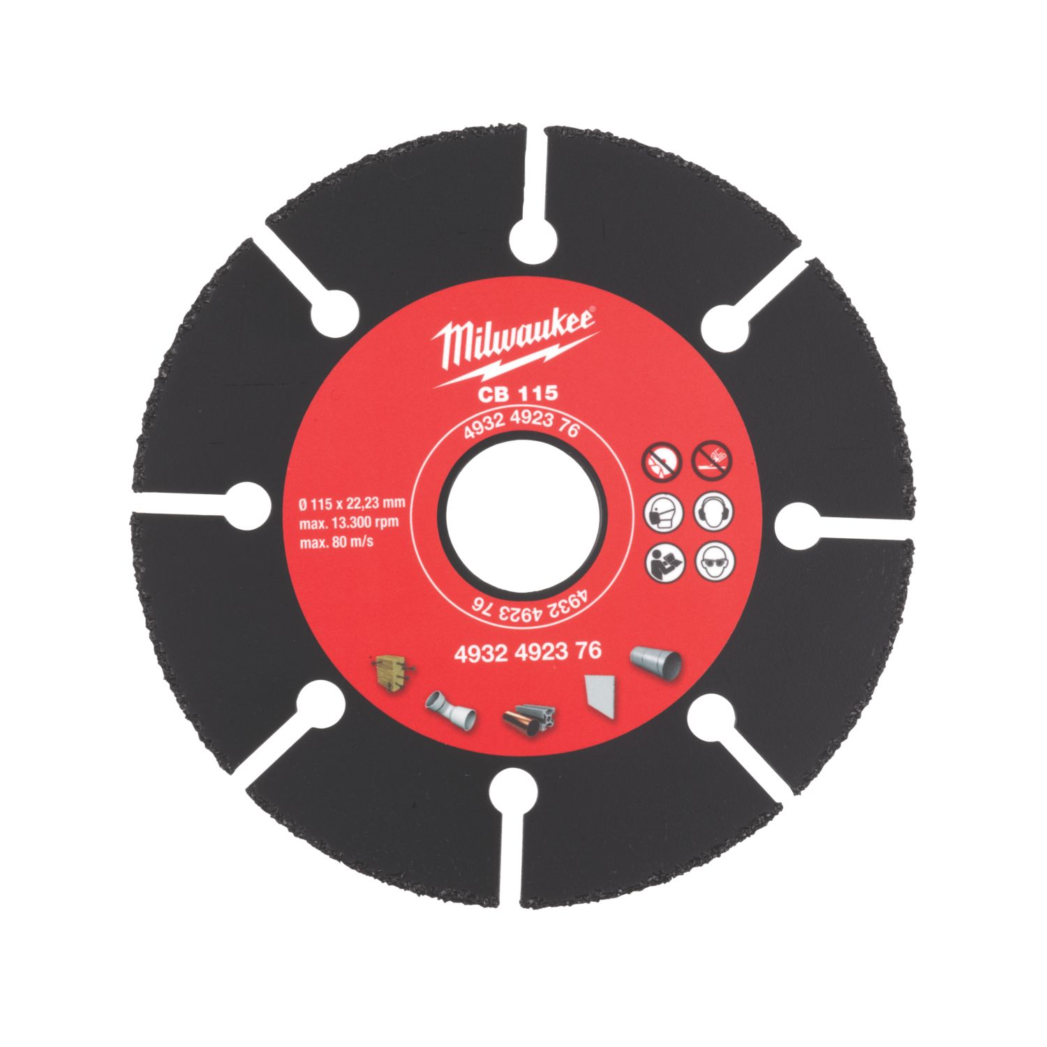 Milwaukee CB115 Multi-Material Carbide Blade 115mm (4 1/2") x 22.23mm (123GE)