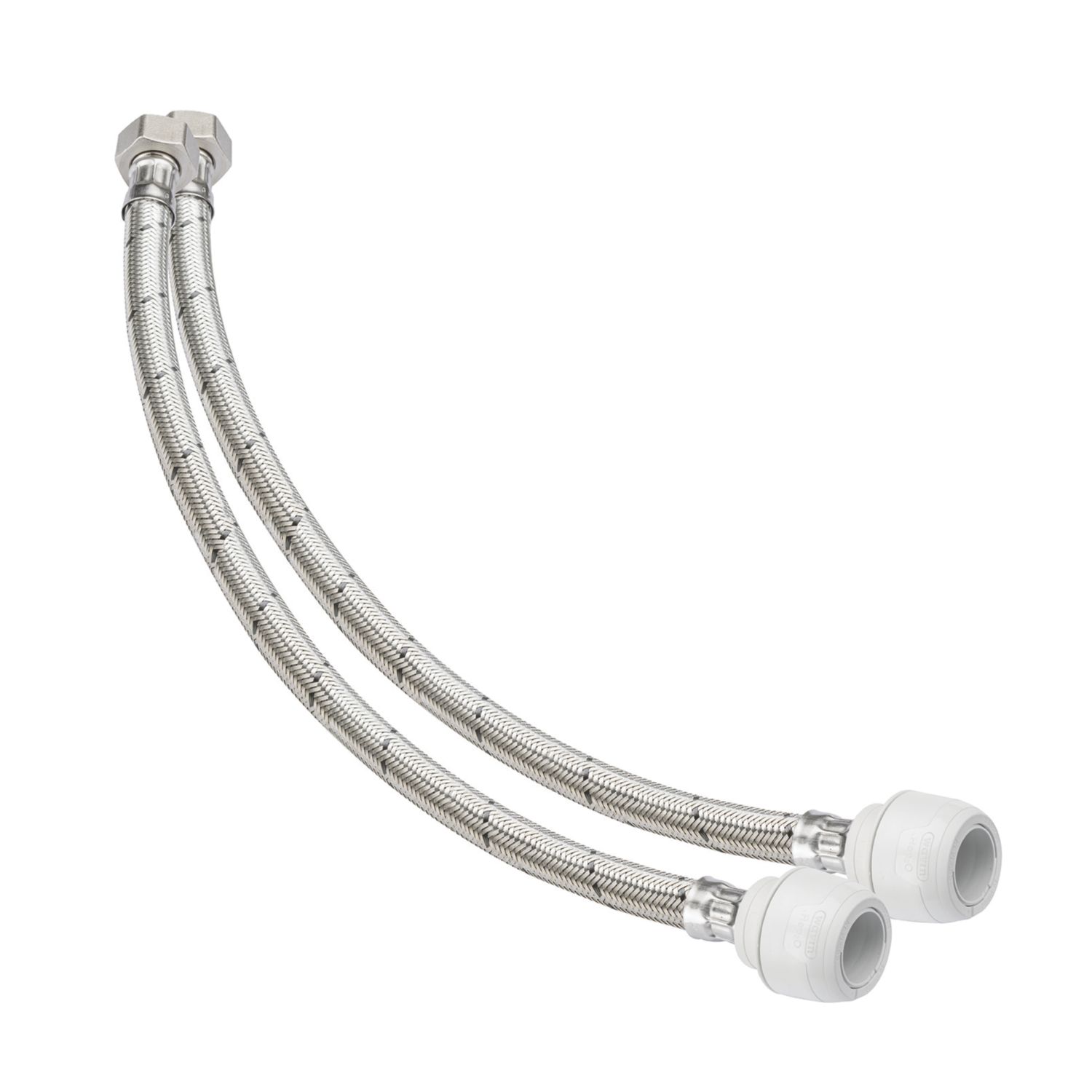 Hep2O Push-Fit Keyless Flexi Tap Connector 22mm x 3/4" x 500mm 2 Pack (123RE)