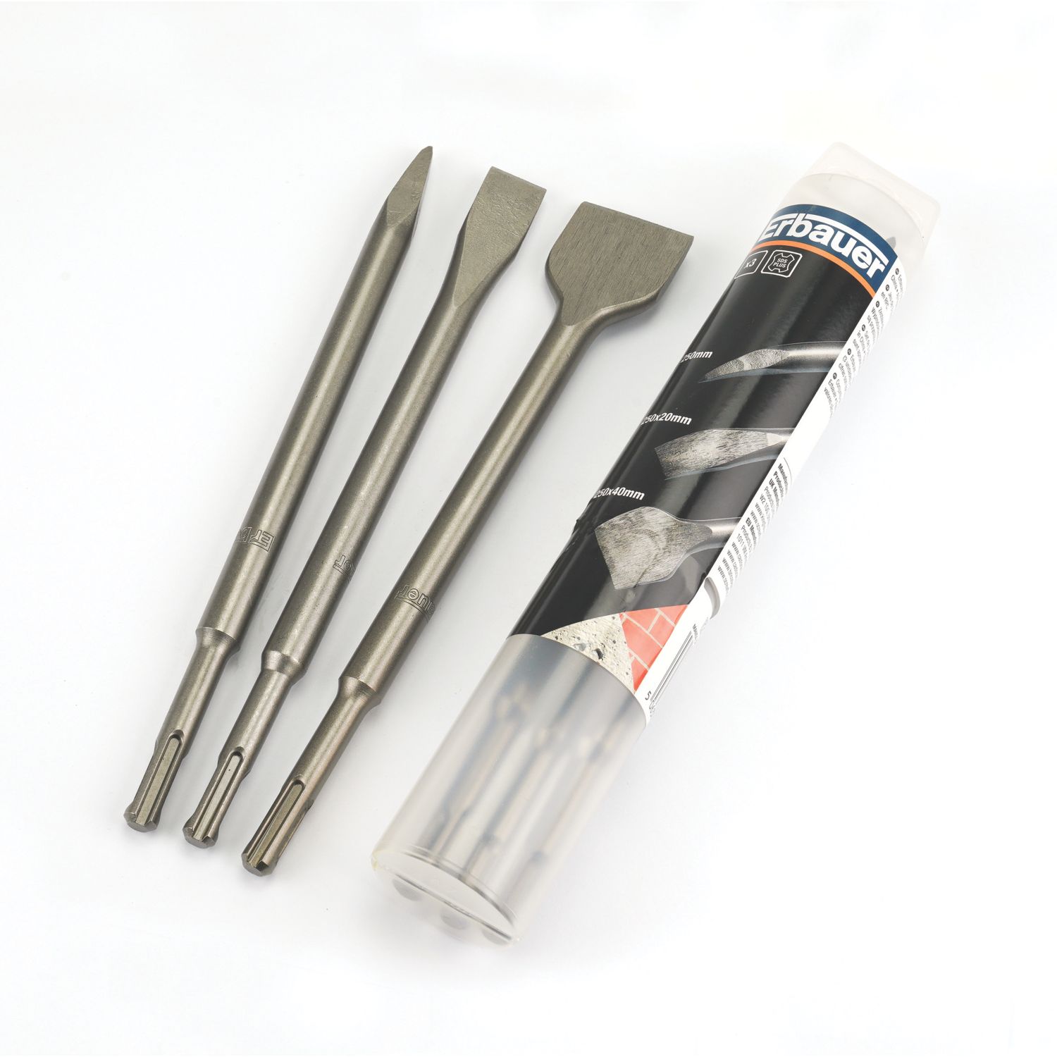 Erbauer SDS Plus Shank Chisel Set 3 Pieces (123VG)