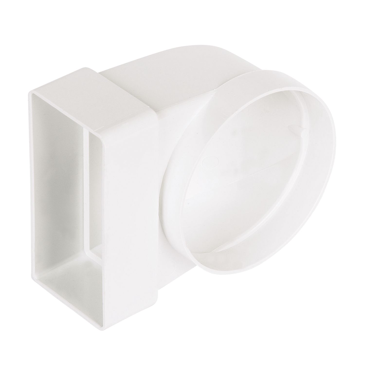 Manrose Round to Rectangular 90° Bend Appliance Connector White 100mm (12478)