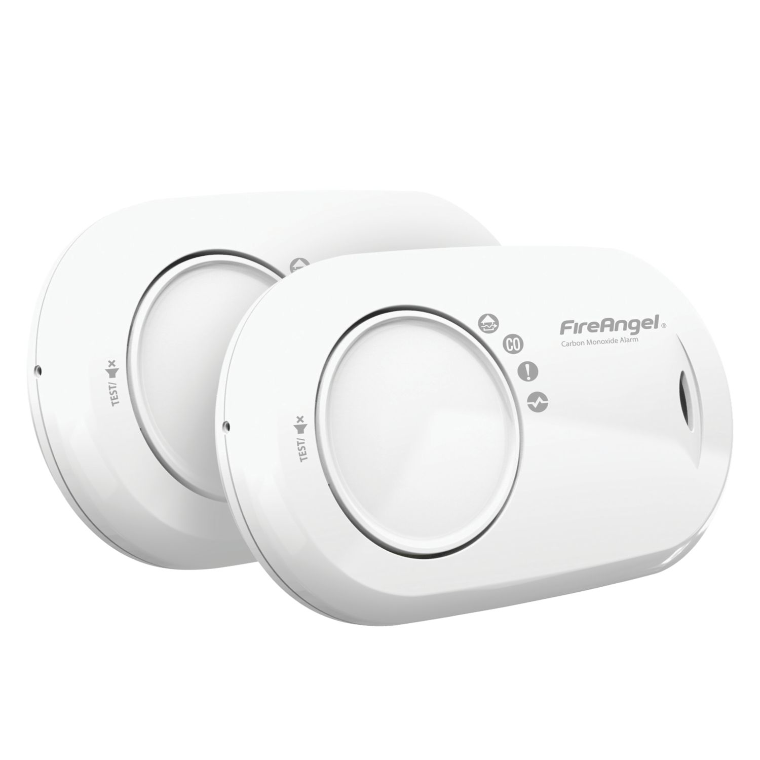 FireAngel FA3820-T2 Battery Standalone Carbon Monoxide Alarms 2 Pack (124PH)