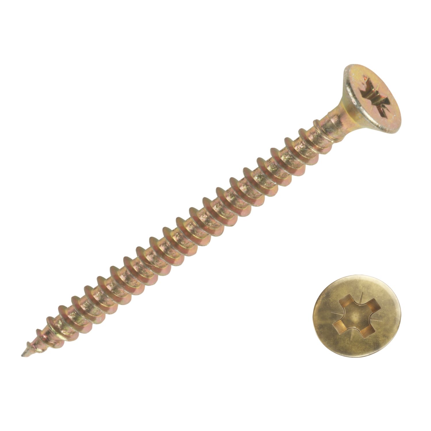 Goldscrew PZ Double-Countersunk Thread Cutting Multipurpose Screws 3.5mm x 20mm 200 Pack (12591)