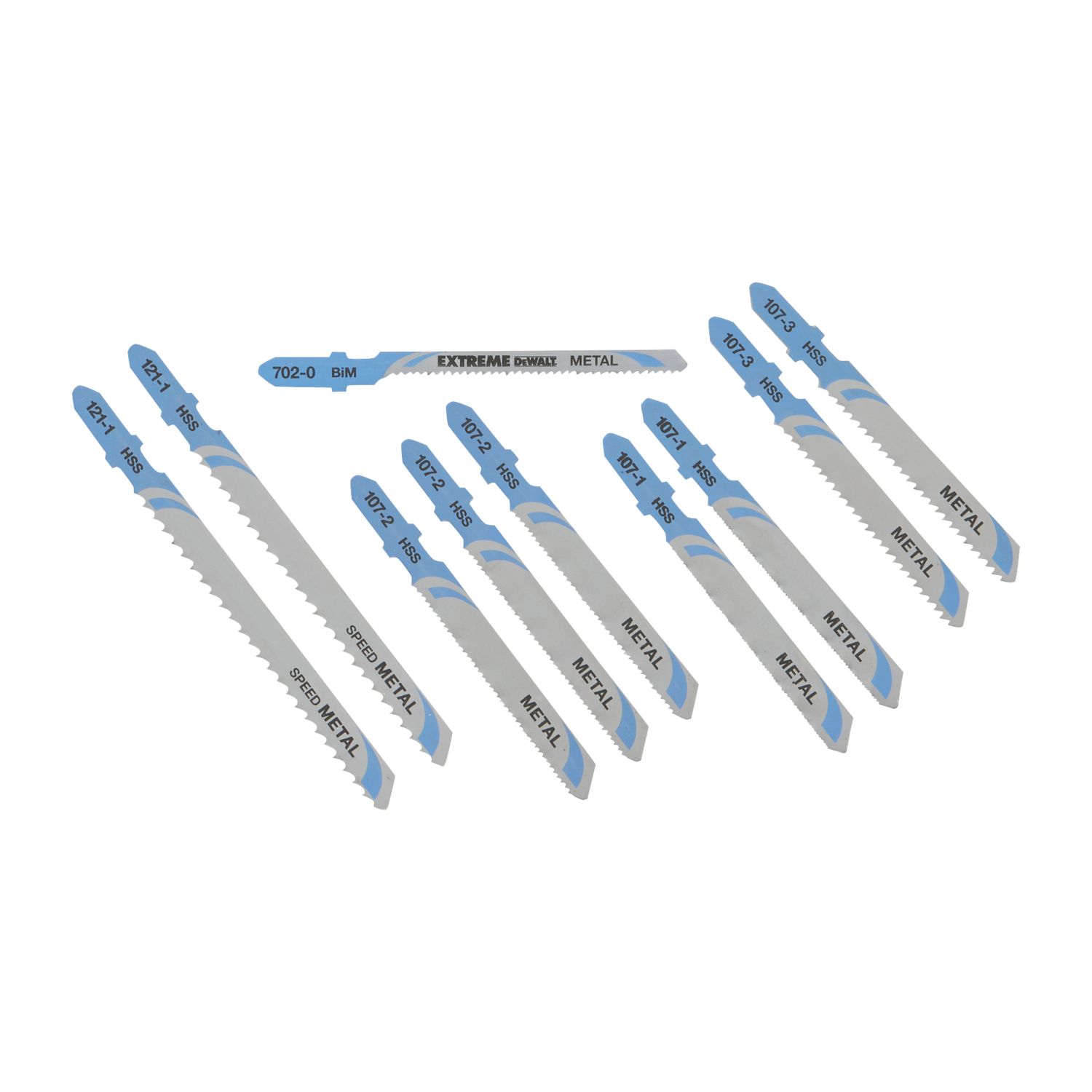 DEWALT DT2292-QZ Multi-Material Metal Jigsaw Blade Set 10 Pieces (125KJ)