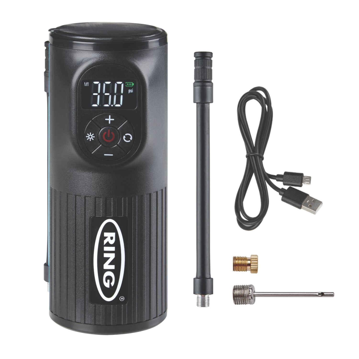 Ring RTC2000 Rechargeable Compact Cordless Handheld Tyre Inflator 3.7V (125KT)