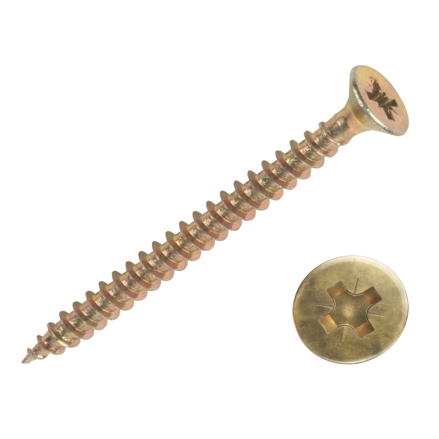 Goldscrew PZ Double-Countersunk Thread Cutting Multipurpose Screws 4mm x 16mm 200 Pack (12643)