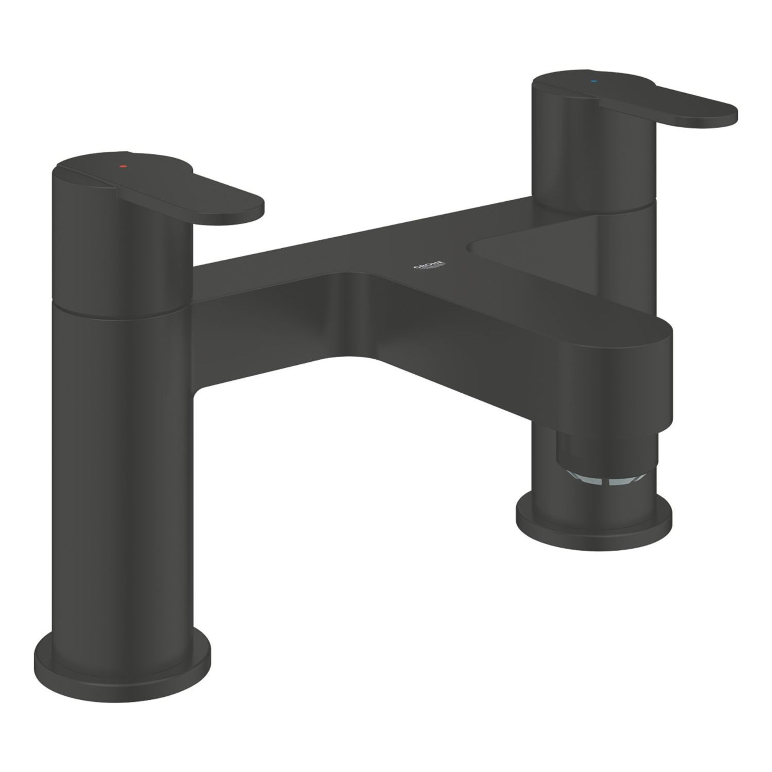 Grohe Get Matt Black 142mm Deck Mounted Lever 2 Tap Holes Bath Mixer Tap (126AM)