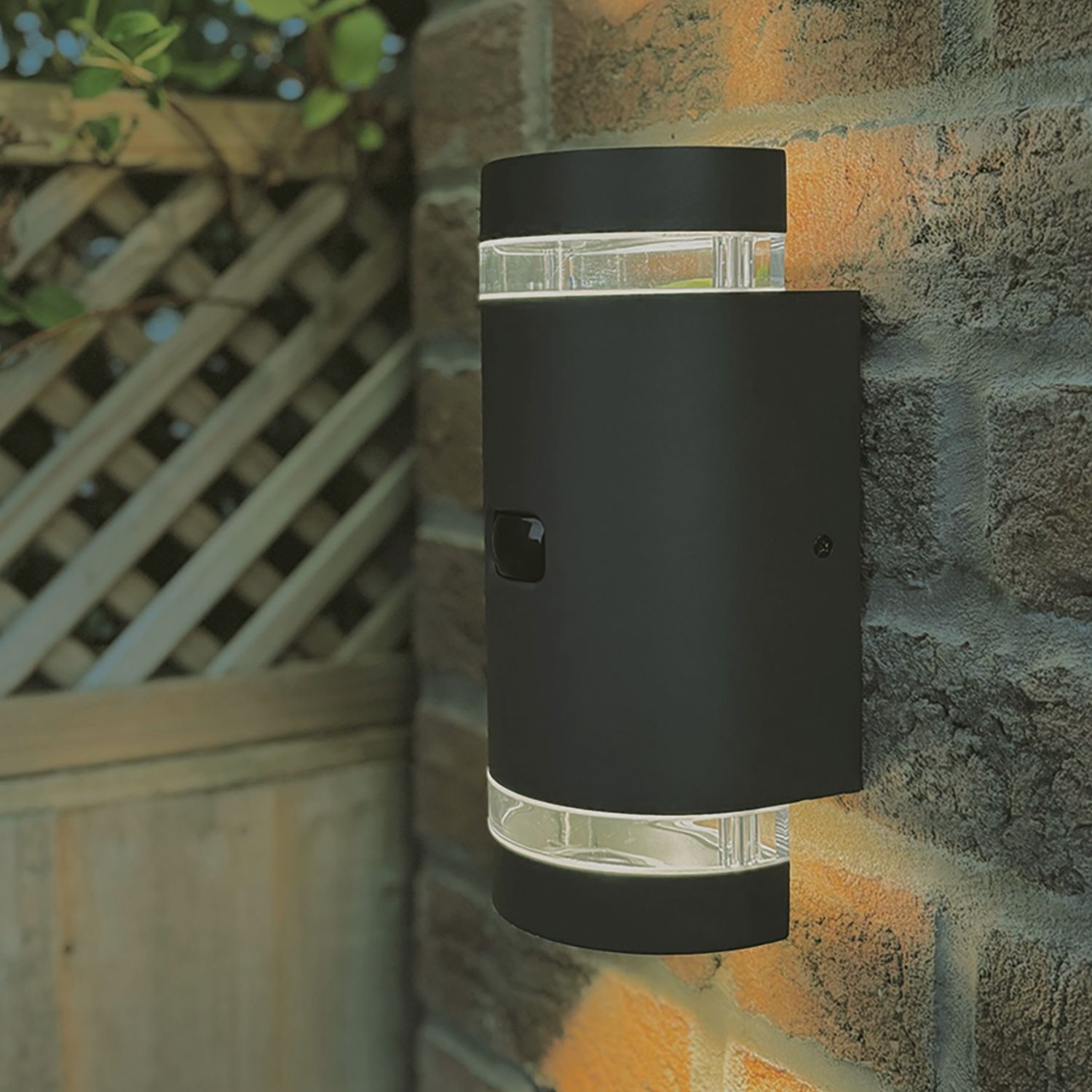 Lutec Focus Outdoor Up/Down Wall Light With PIR Sensor Dark Grey (127AJ)