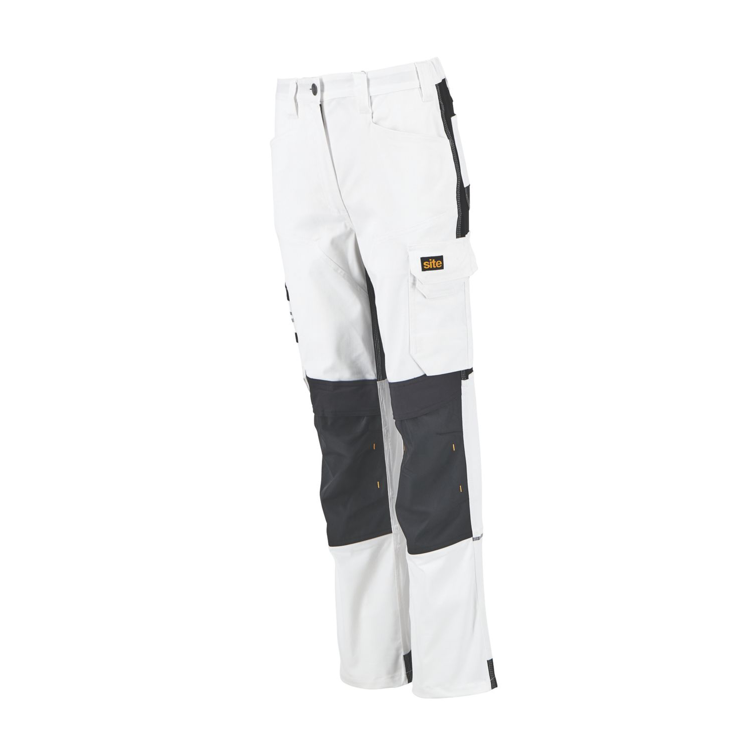 Site Kilani Womens Stretch Trousers White / Grey Size 14 30" L (127CN)