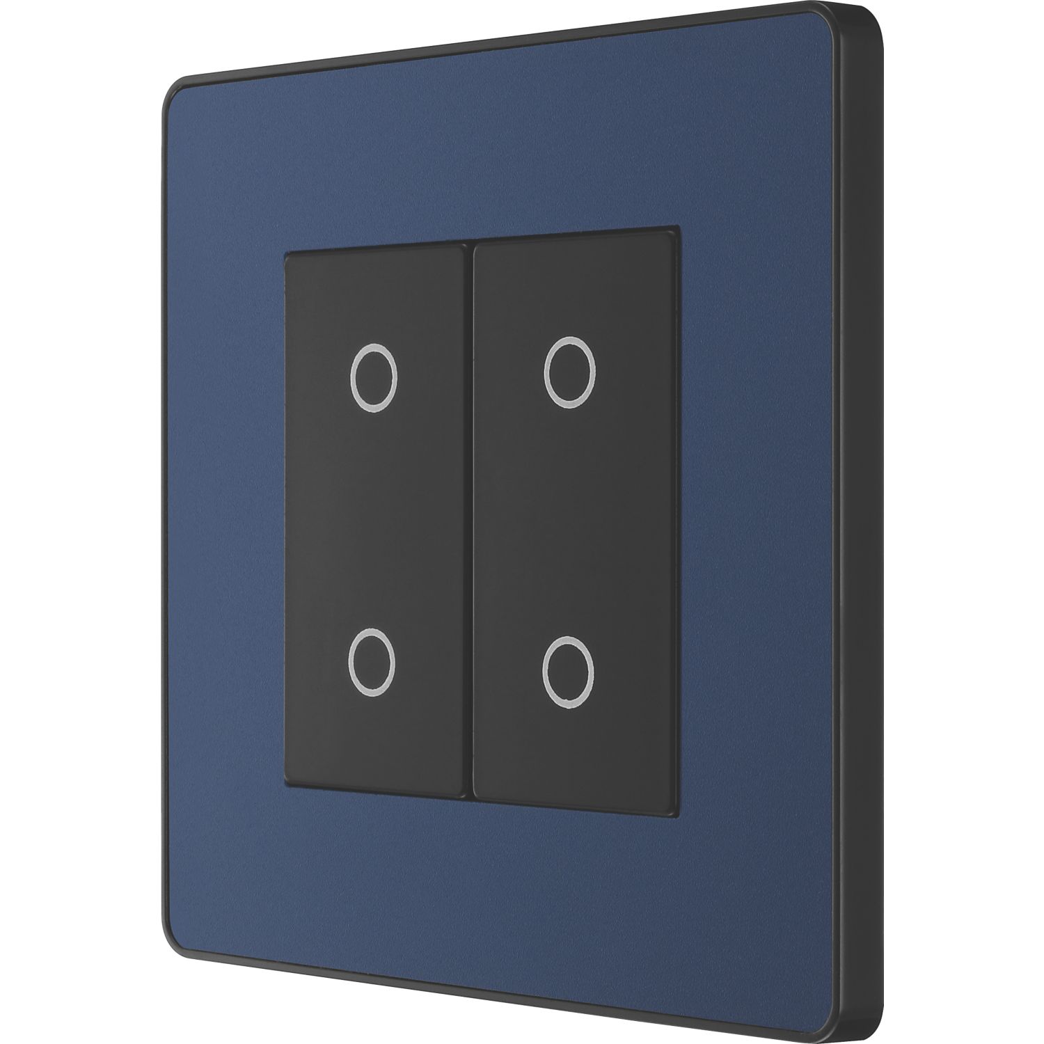 British General Evolve 1-Gang 2-Way LED Double Master Touch Trailing Edge Dimmer Switch Blue with Black Inserts (128PY)