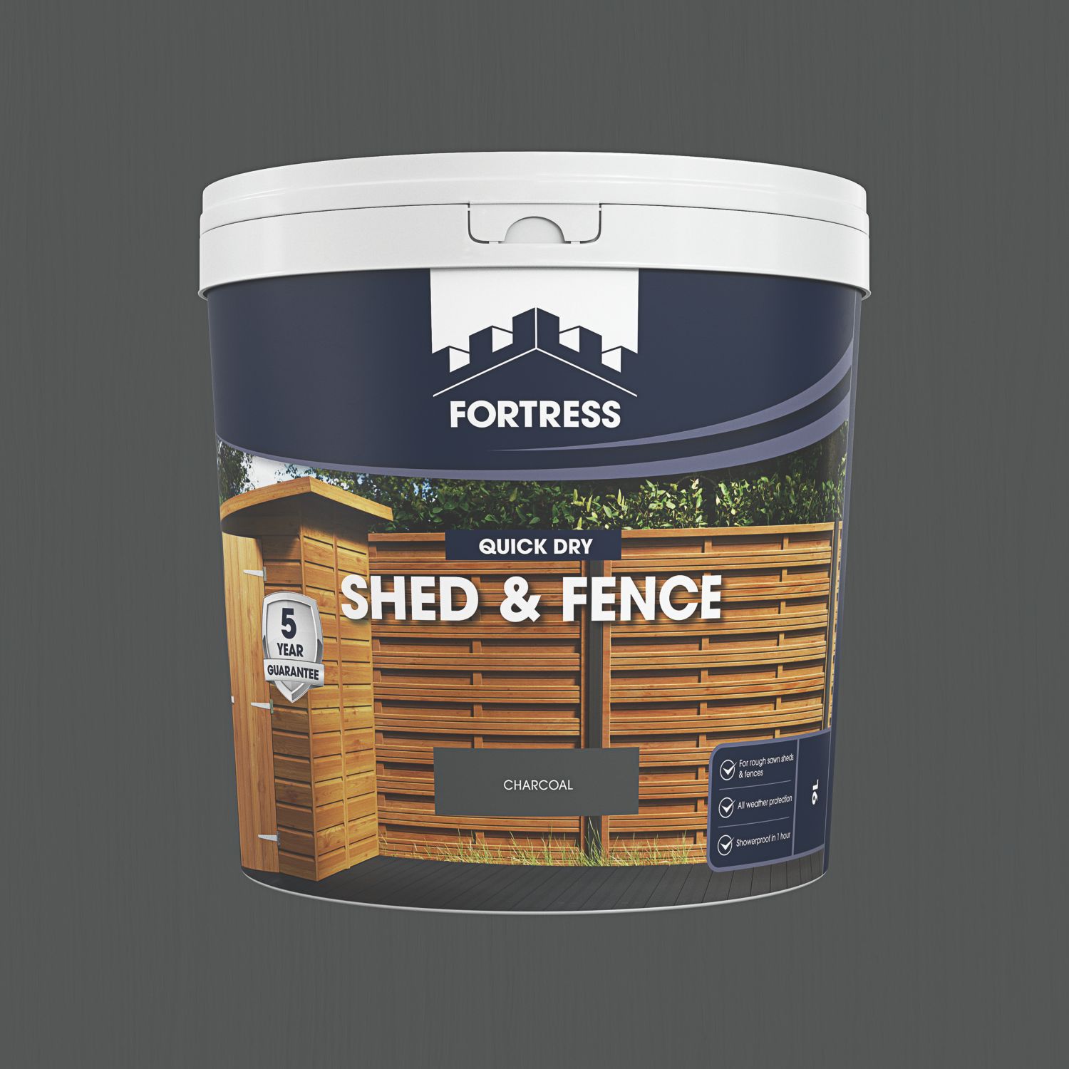 Fortress 9Ltr Charcoal Shed & Fence Stain (129PC)