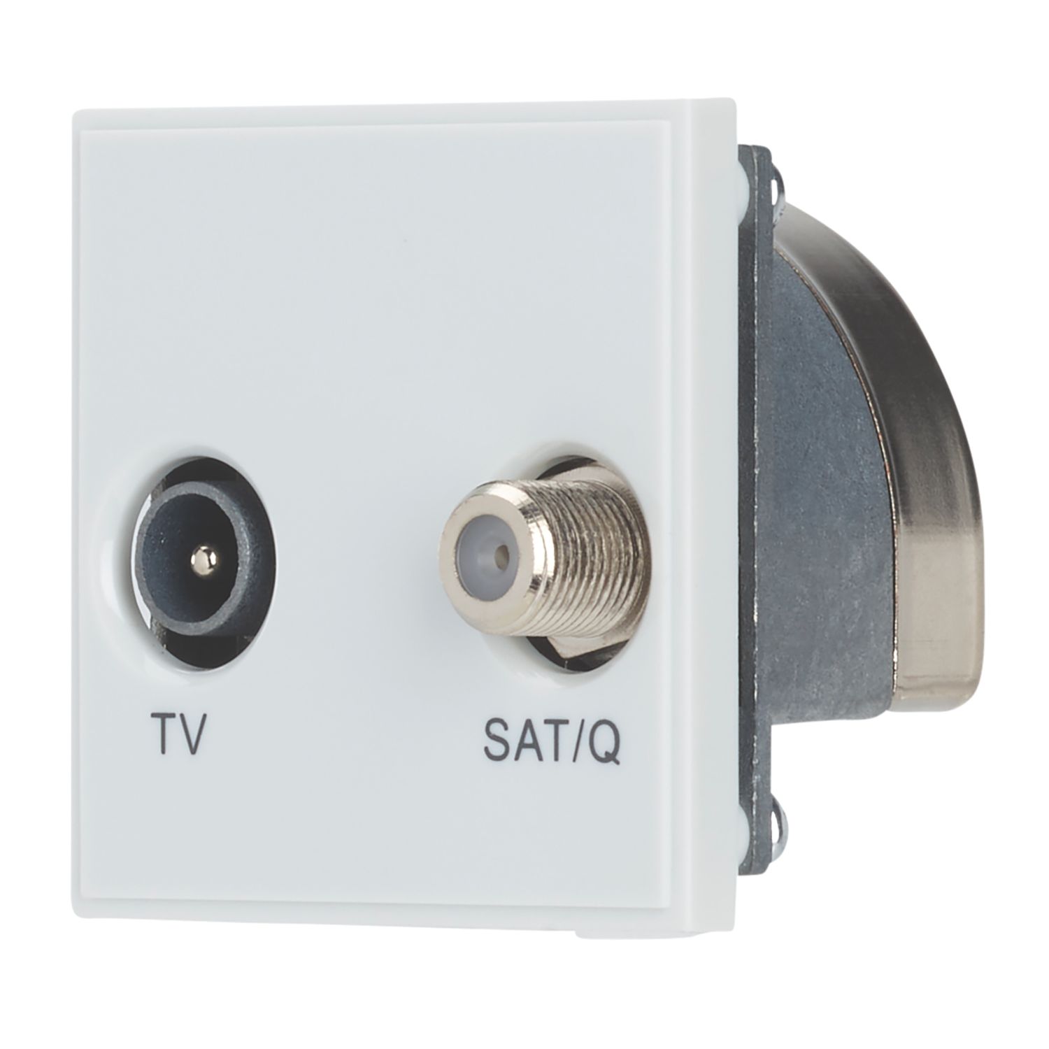 Contactum Media Modular Coaxial TV & F-Type Satellite Socket White (129RK)