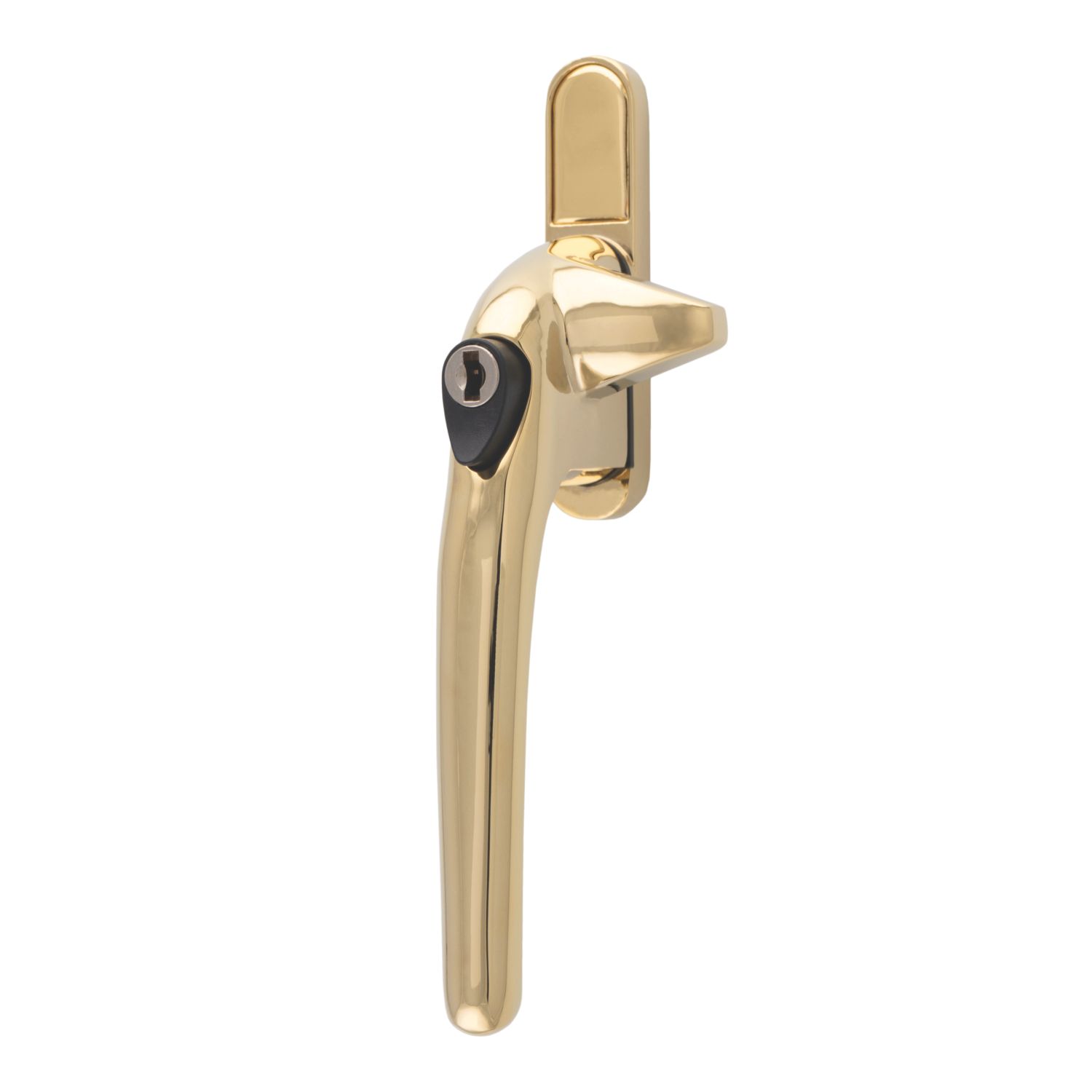 Smith & Locke Left-Handed Cockspur Window Handle Polished Brass (130CH)