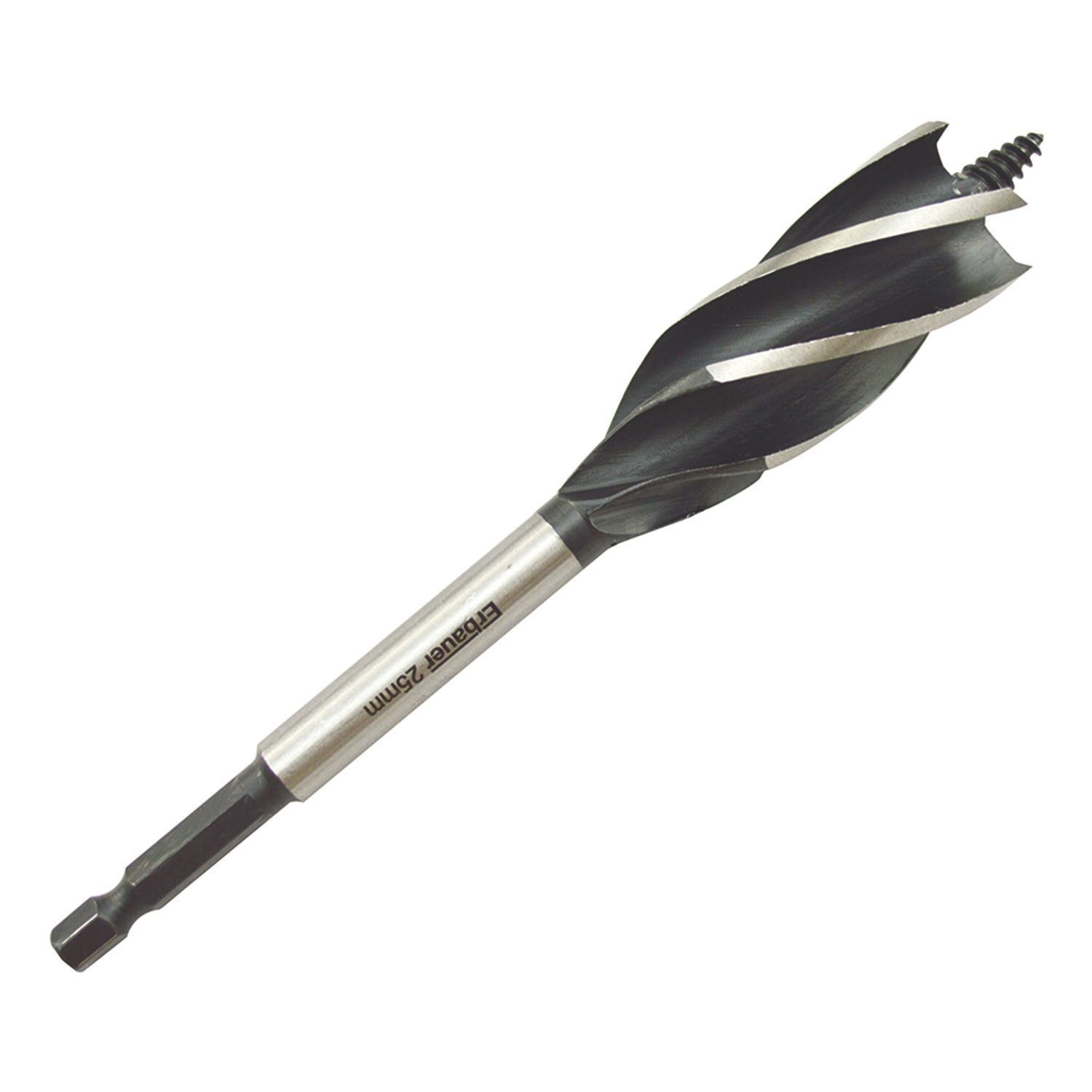 Erbauer Hex Shank 5-Flute Auger Wood Drill Bit 25mm x 165mm (1322V)