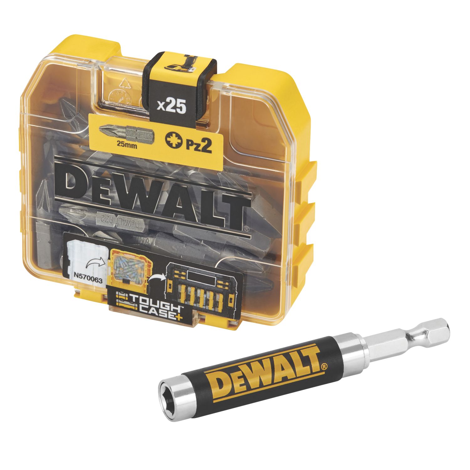 DeWalt 6.35mm 25mm Hex Shank PZ2 Screwdriver Bit Box 25 Pcs (13265)