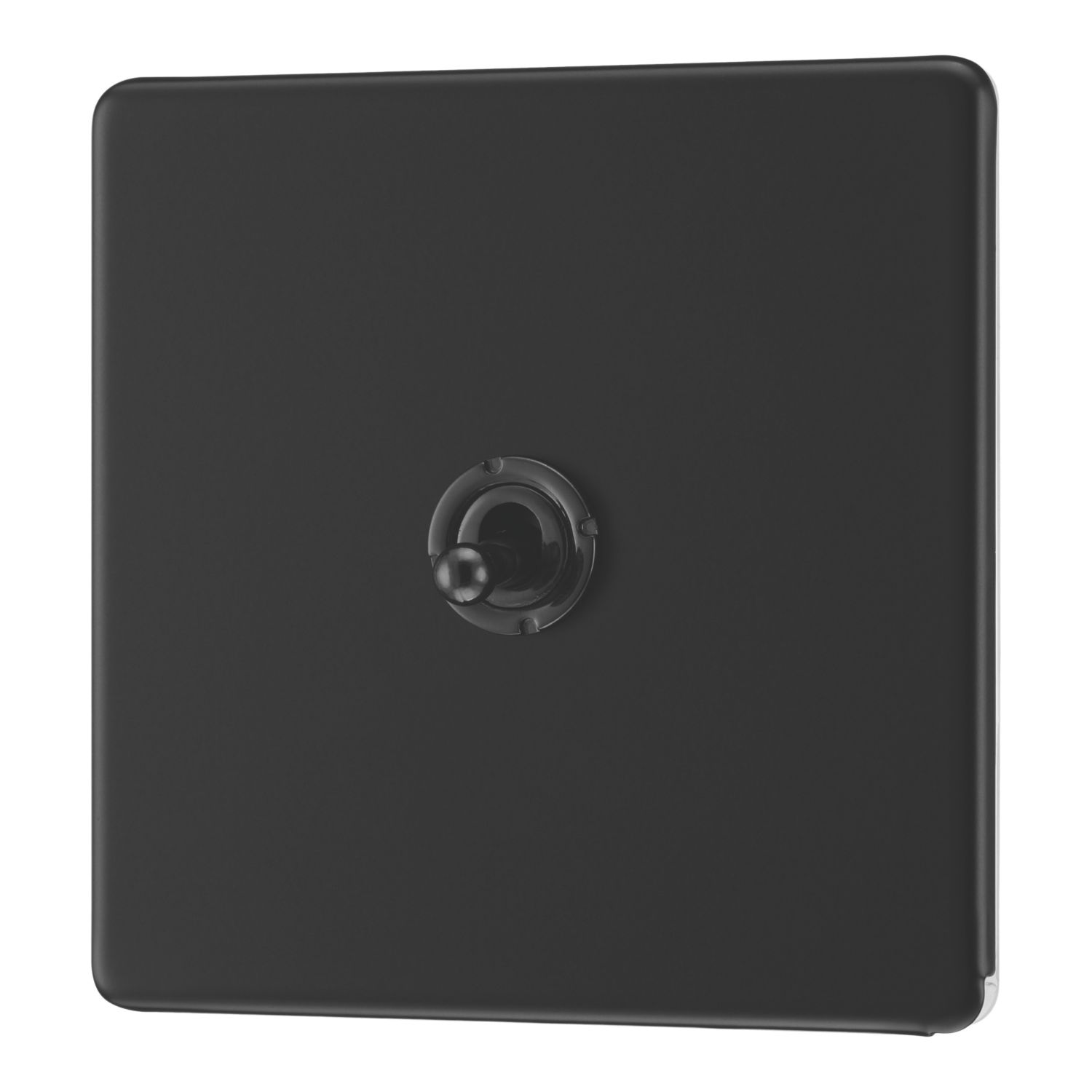 LAP 20A 16AX 1-Gang 2-Way Switch Matt Black with Colour-Matched Inserts (133PN)