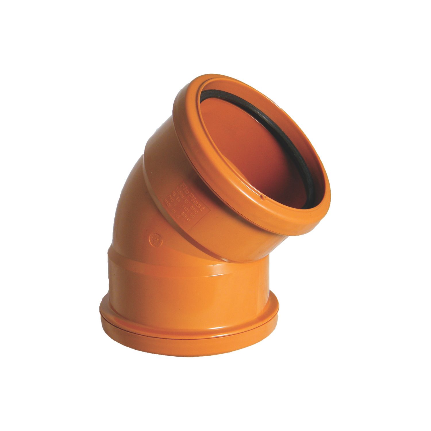 FloPlast Push-Fit 45° Double Socket Bend 110mm (13421)