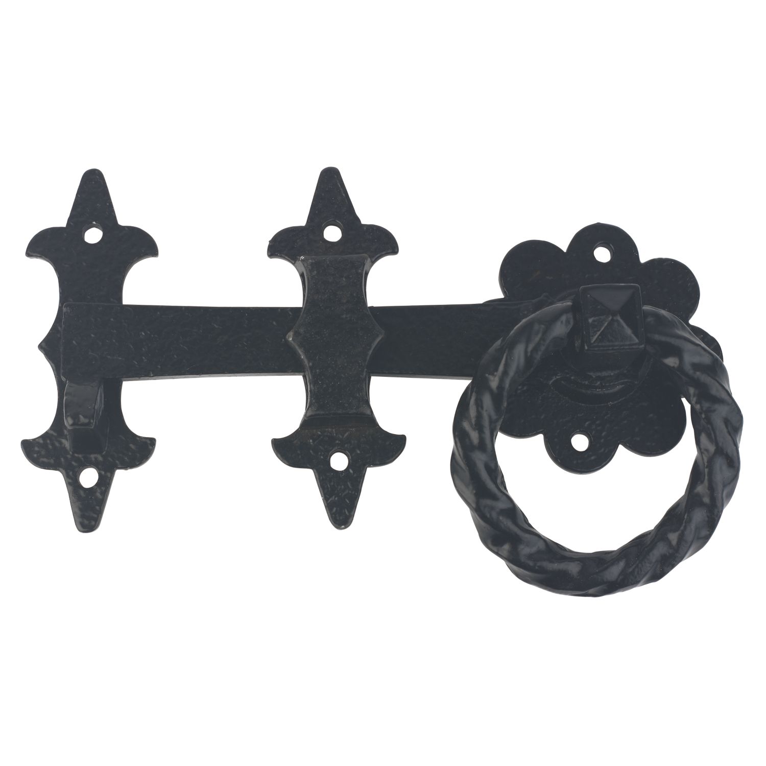 GateMate Ornamental Ring Gate Latch Black 250mm (134YV)