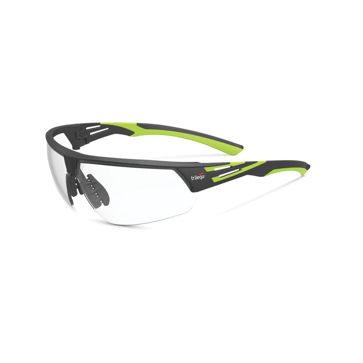 Traega Green Cura Clear Lens Safety Glasses (136JM)