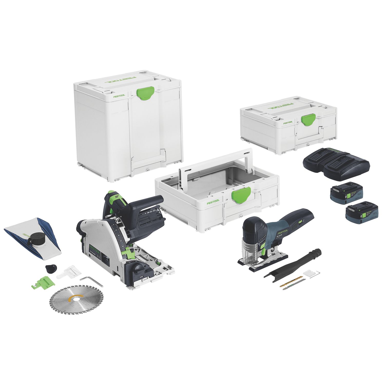 Festool 578027 18V 2 x 5.0Ah Li-Ion Airstream & Bluetooth Brushless Cordless Twin Pack (136VR)
