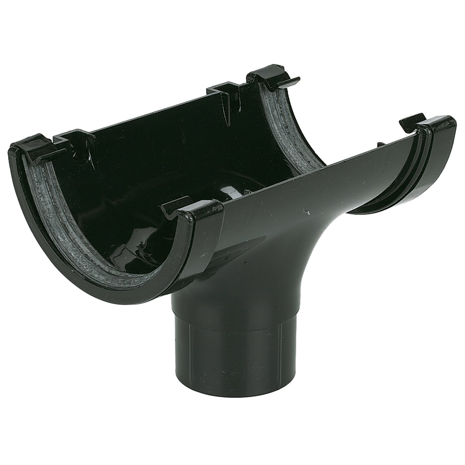 FloPlast uPVC Round Running Outlet Black 112mm x 68mm (13723)