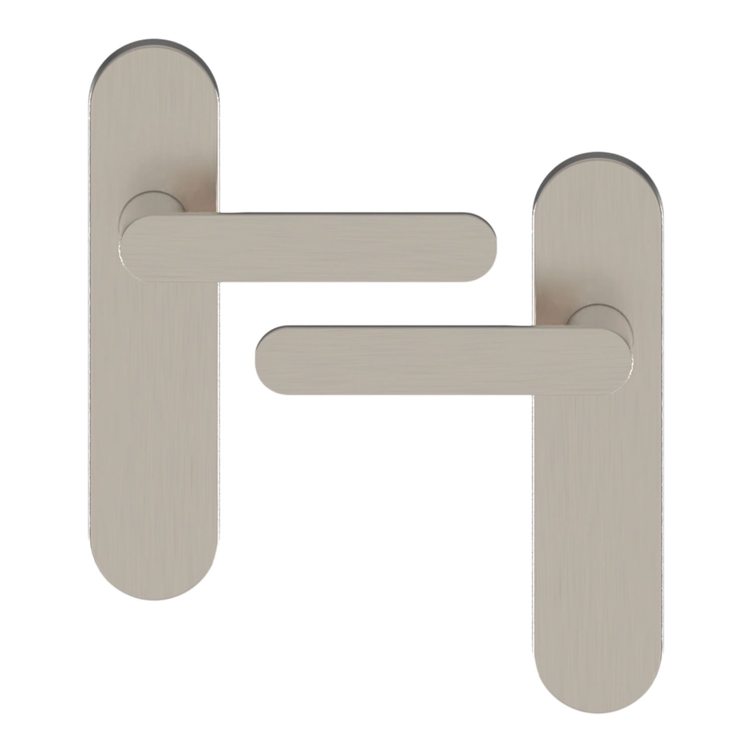 Cooke & Lewis Maugan Lever on Backplate Door Handles Pair Satin Nickel (138CM)